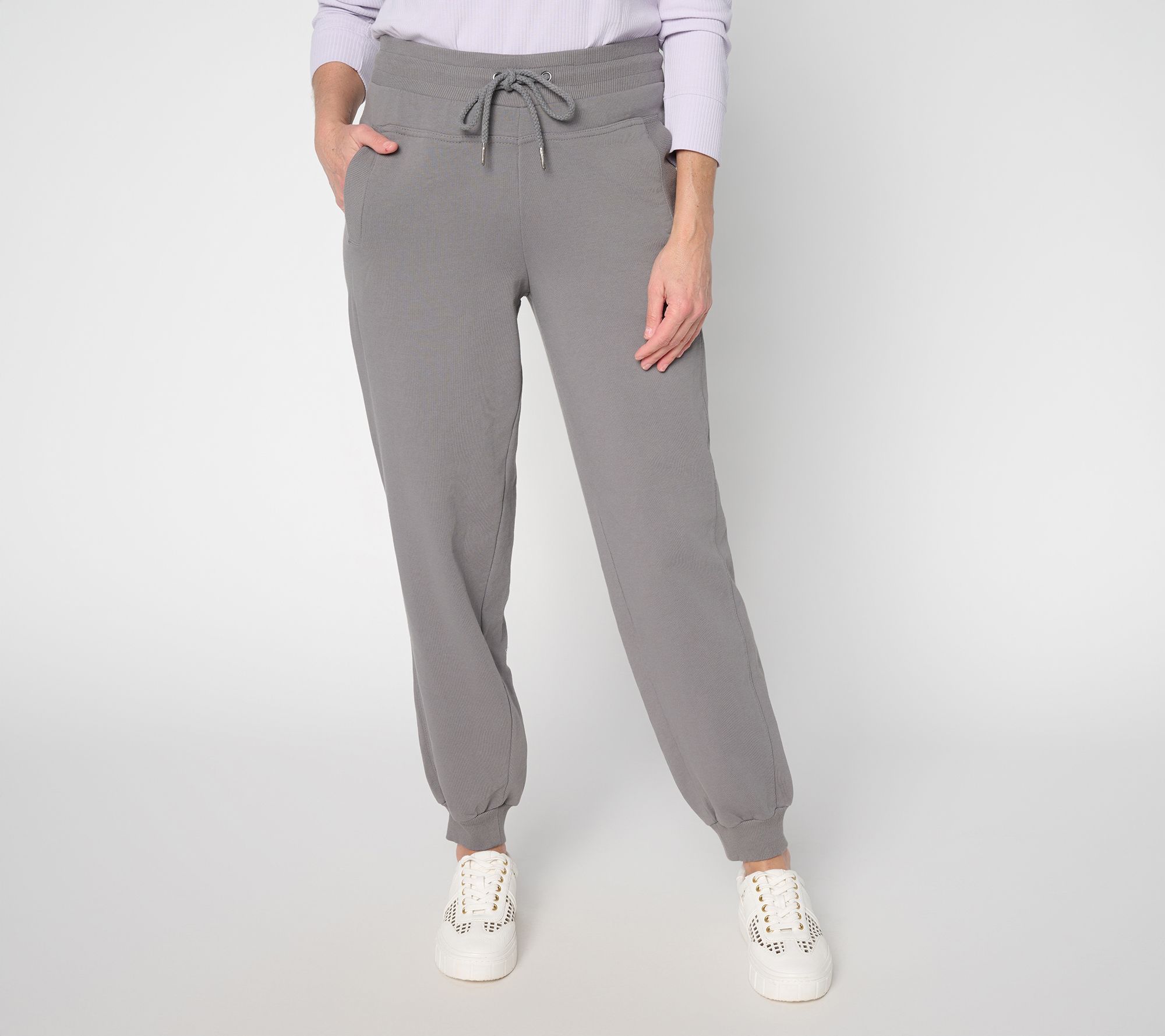 LOGO by Lori Goldstein Regular French Terry Full Length Joggers