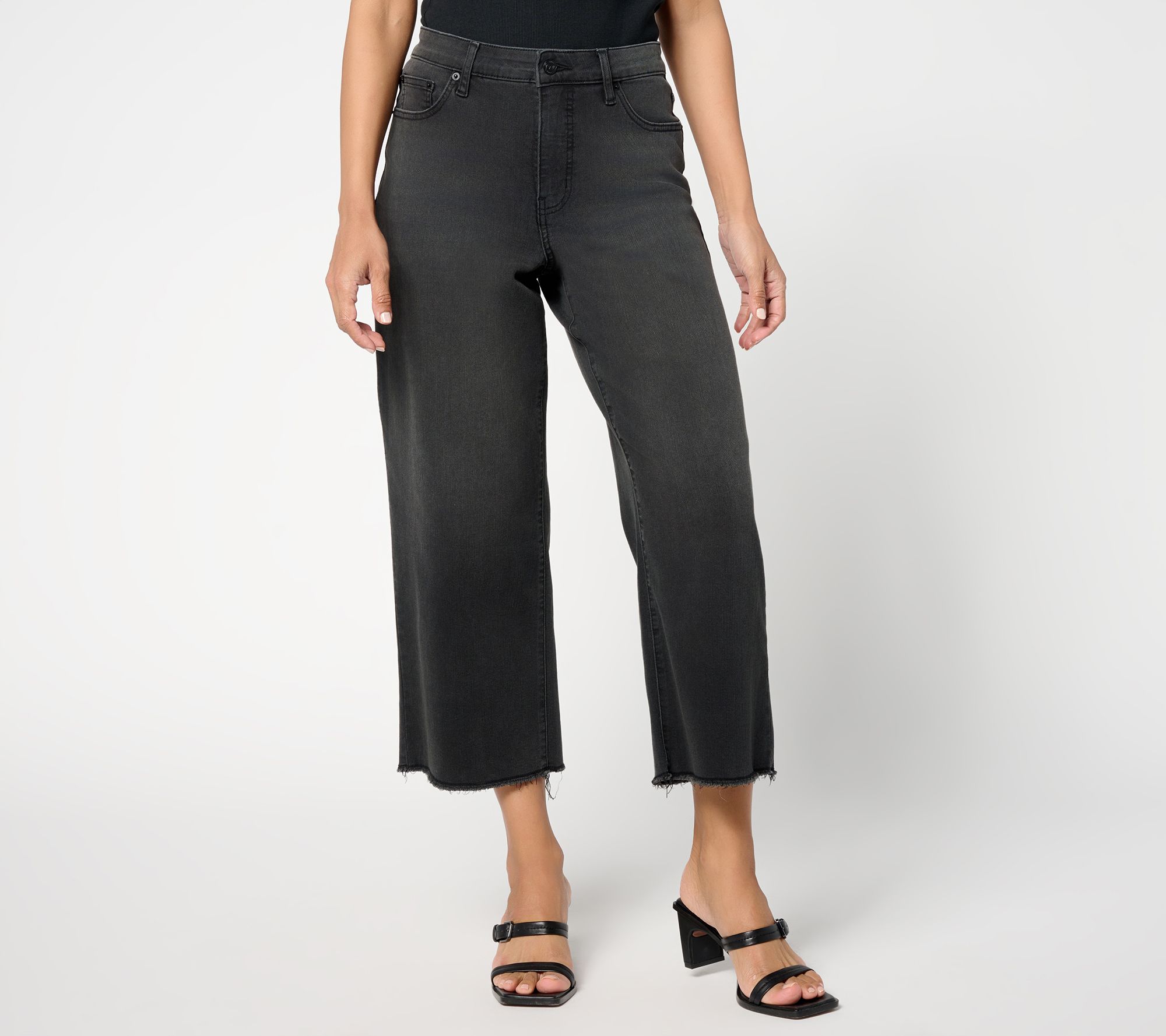 "As Is" Me by Jennie Garth Regular Dodge Washed Black Crop Jeans