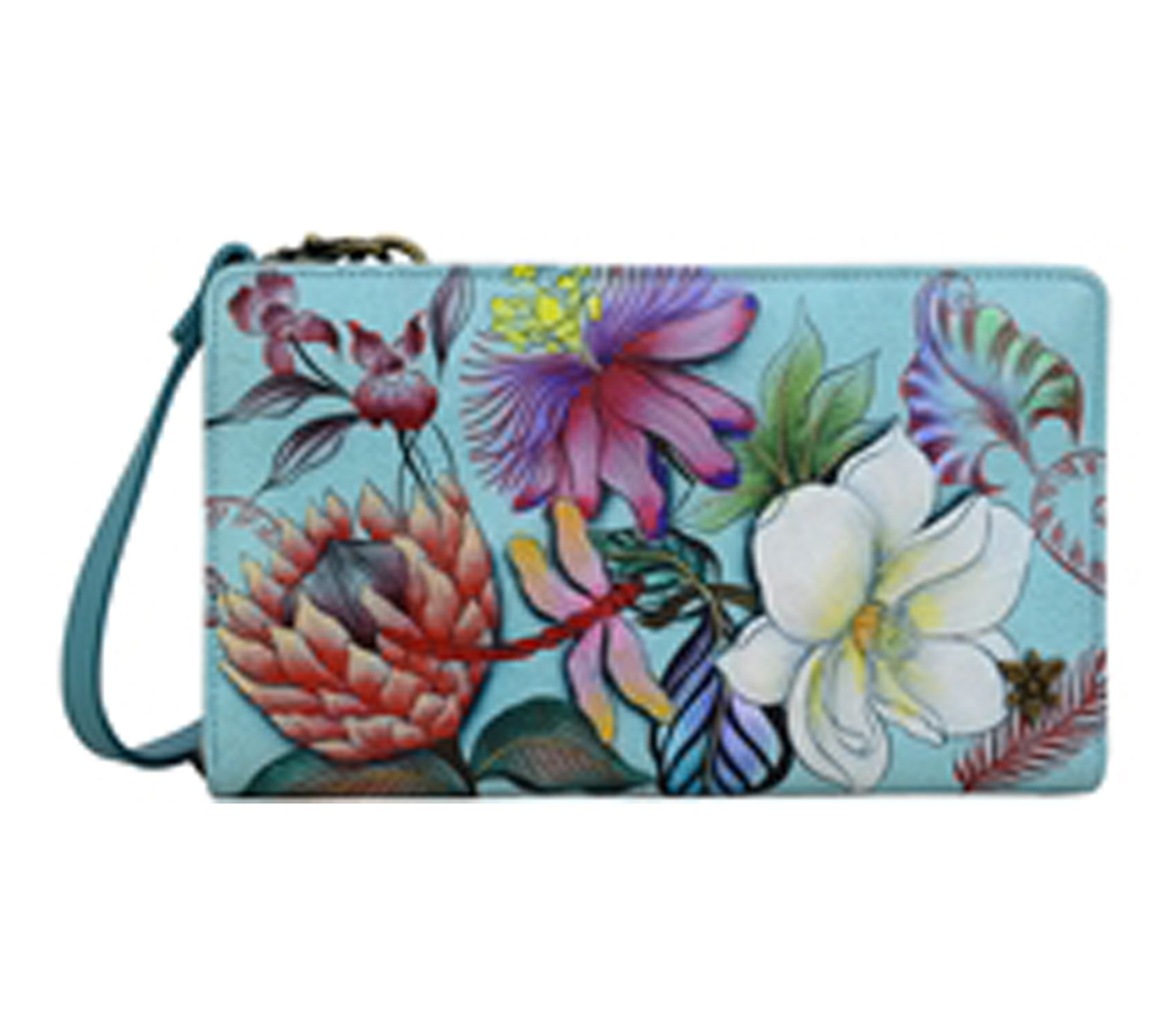 Anuschka Painted Leather RIFD Wallet Crossbody