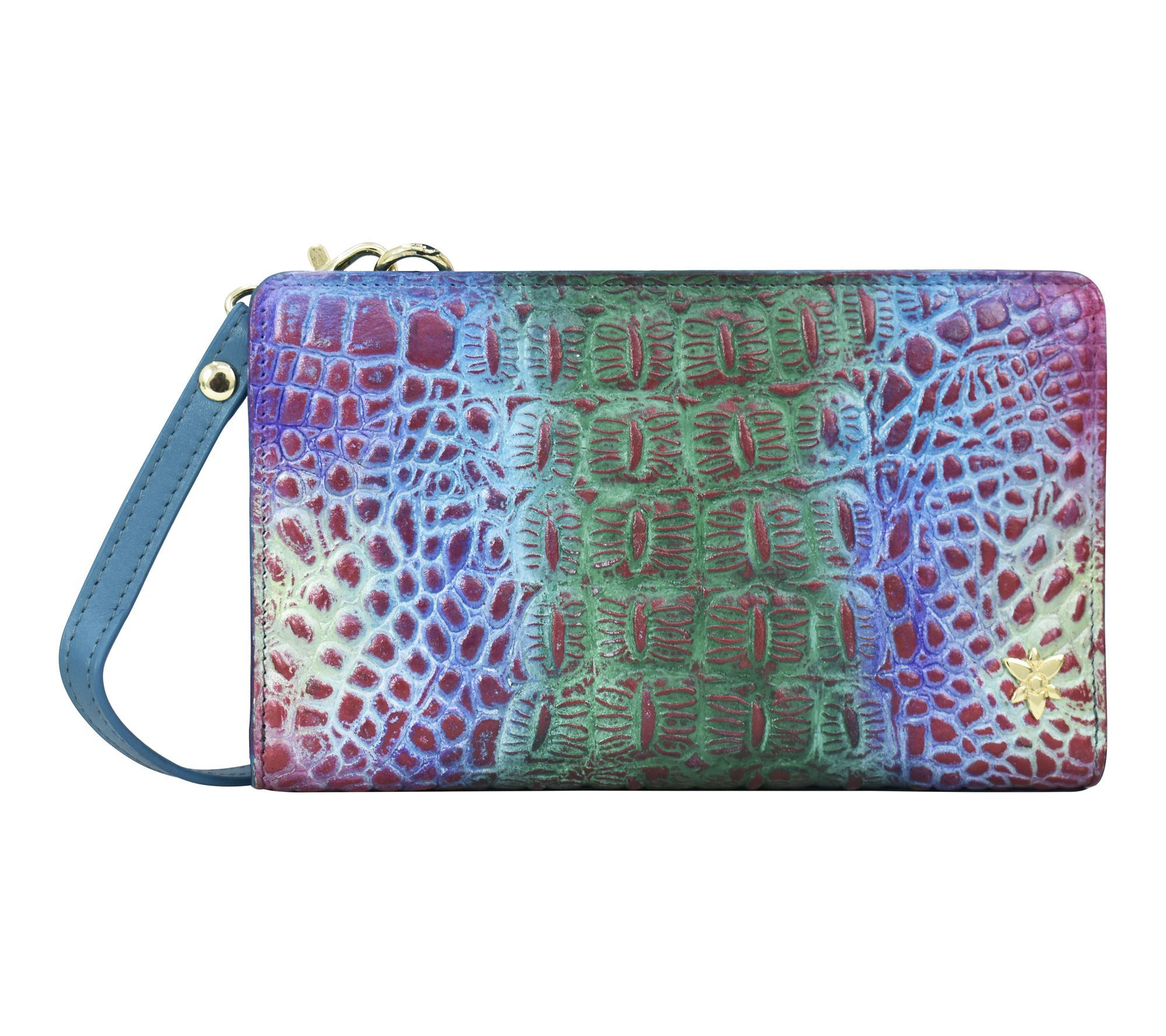 Anuschka Painted Leather RIFD Wallet Crossbody