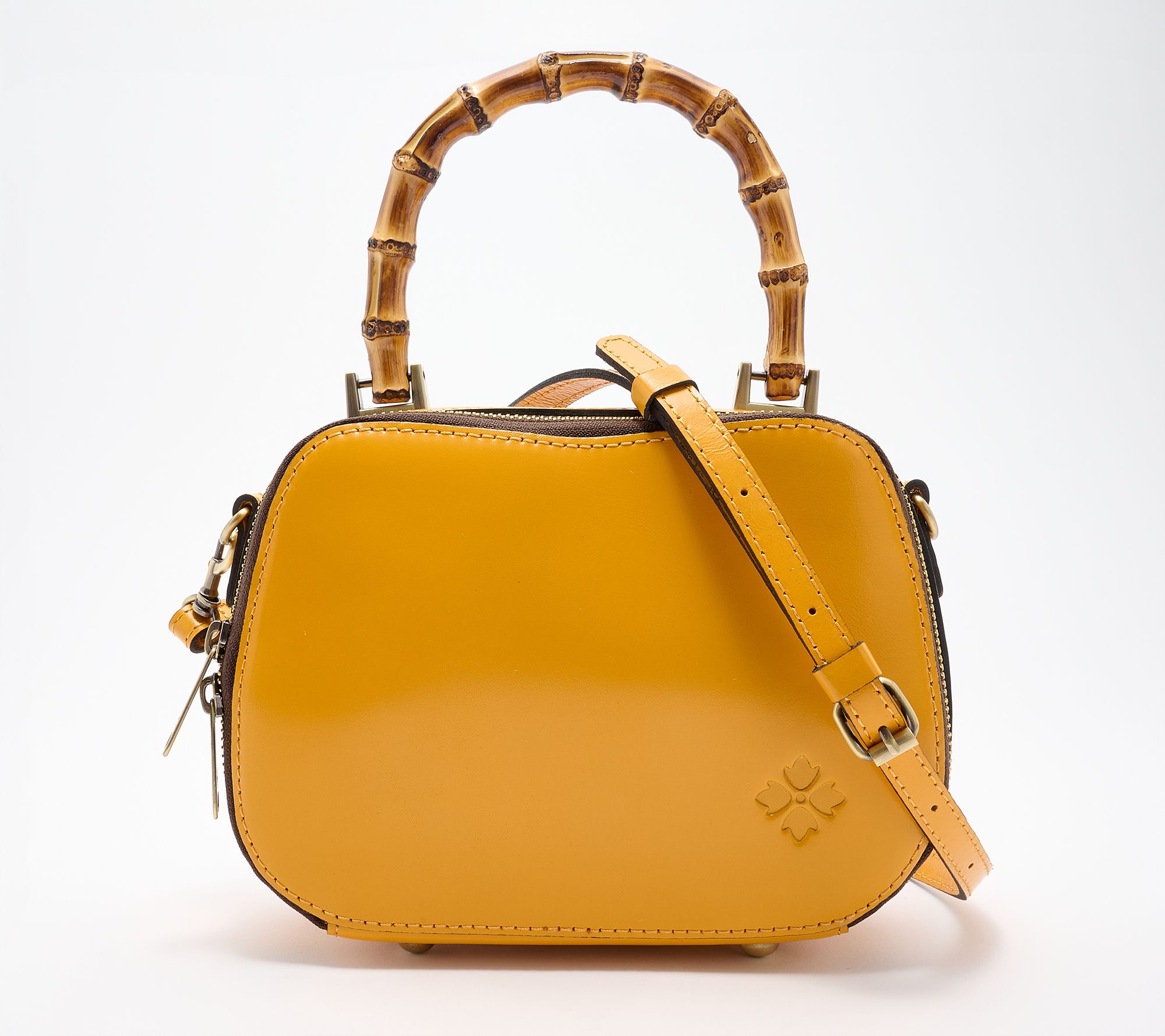 Patricia Nash Lara Leather Crossbody with Bamboo Handle