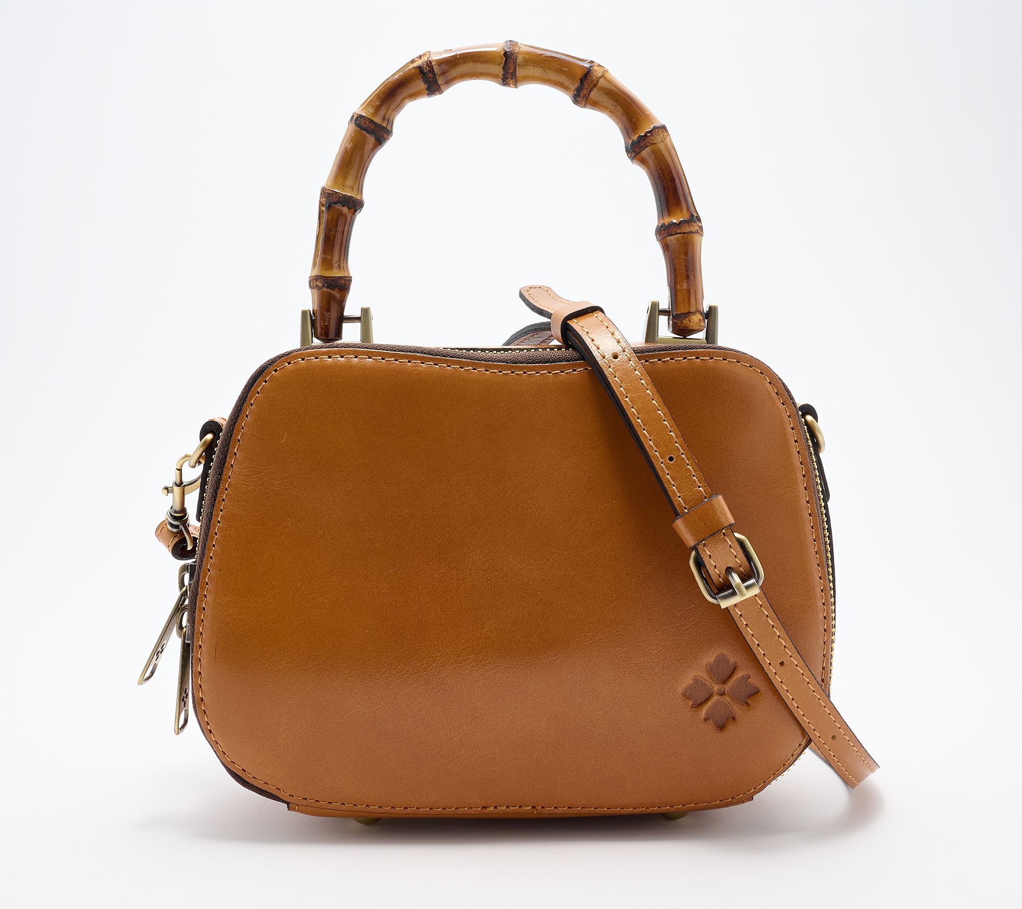 Patricia Nash Lara Leather Crossbody with Bamboo Handle