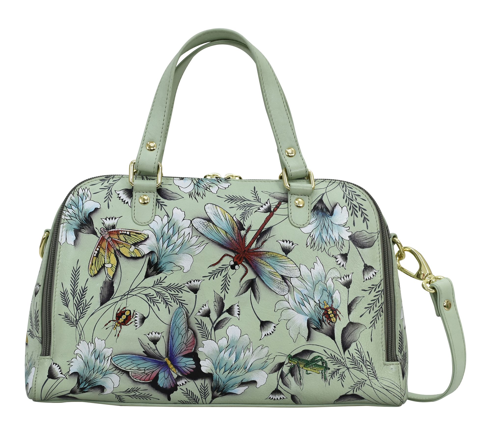 Anushcka Painted Leather Wide Organizer Satchel