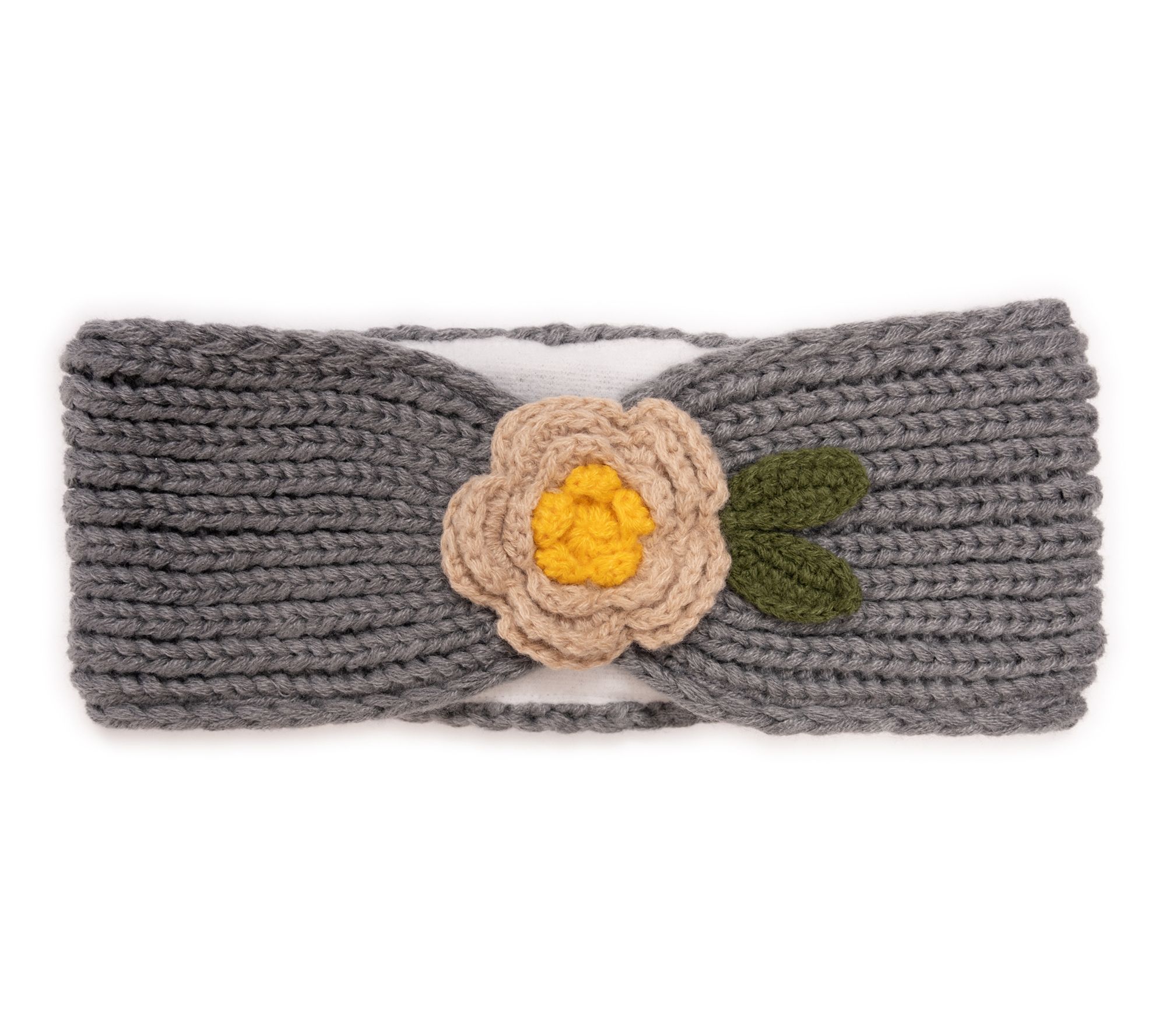 MUK LUKS Women's Cozy Headband with Crochet Flower Detail