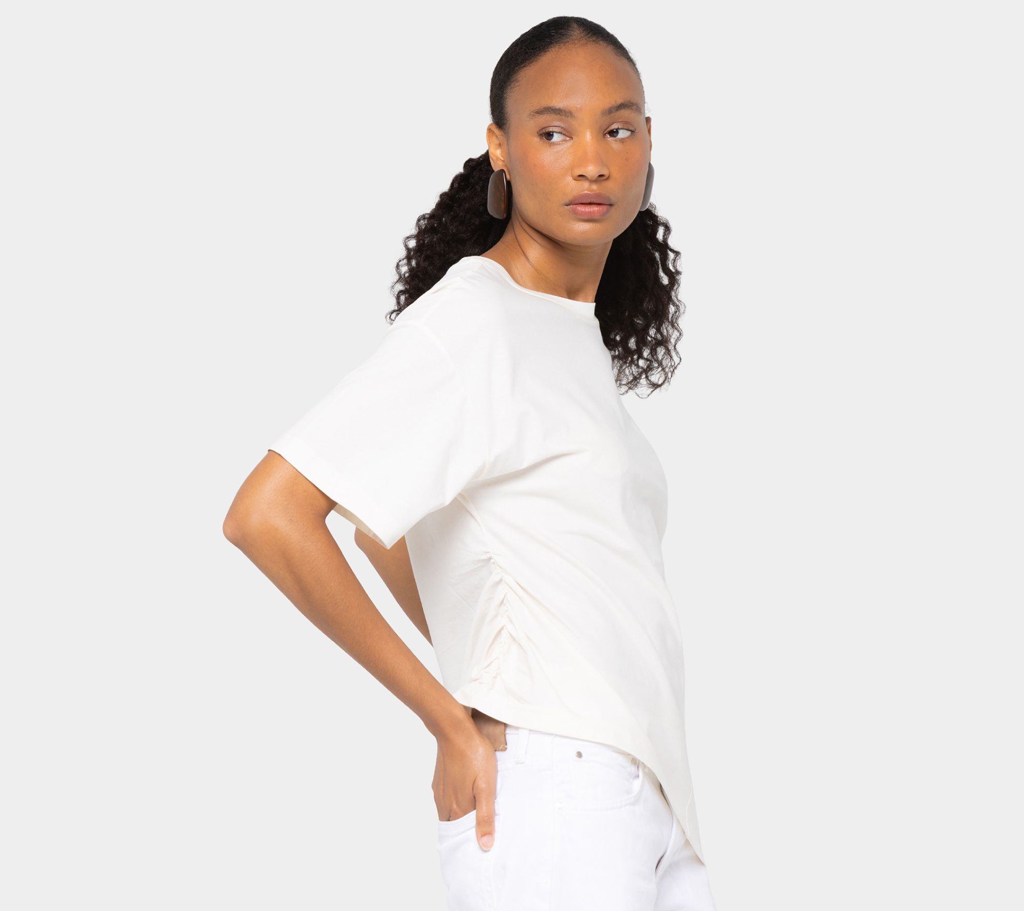 Peace Love World 100% Cotton Asymmetrical Tee