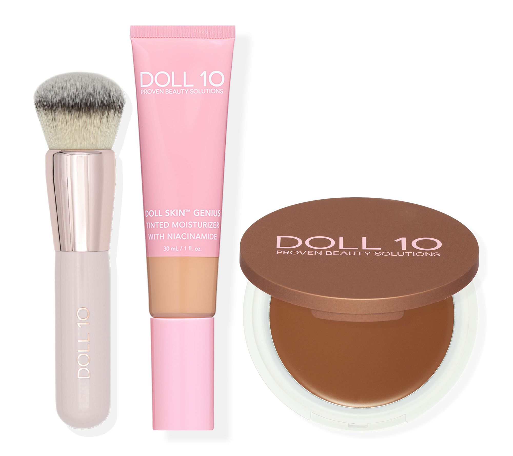 Doll 10 Plant Based Tinted Moisturizer w/ Bronzer & Brush