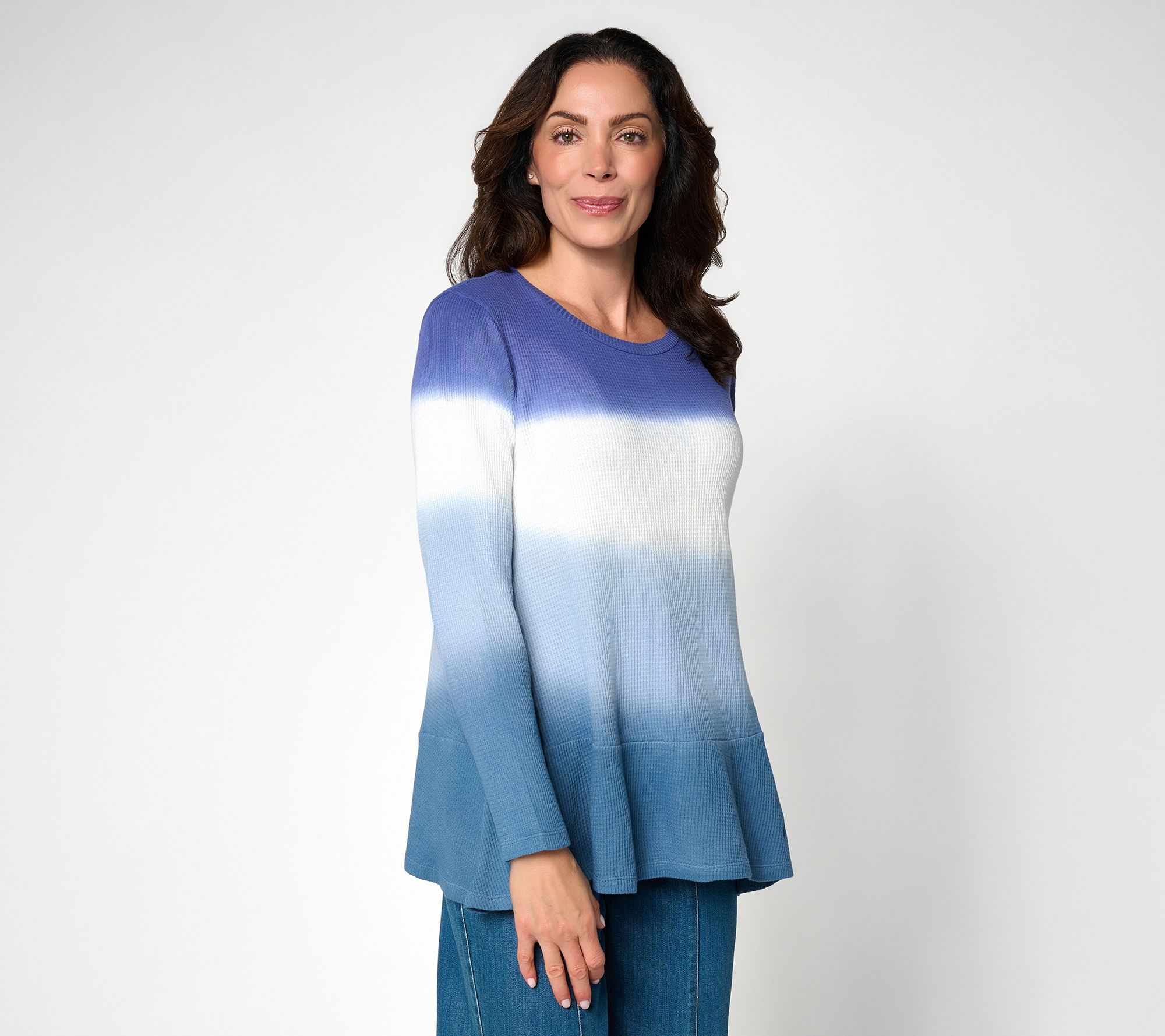  LOGO by Lori Goldstein Regular Dye Effect Waffle Tunic
