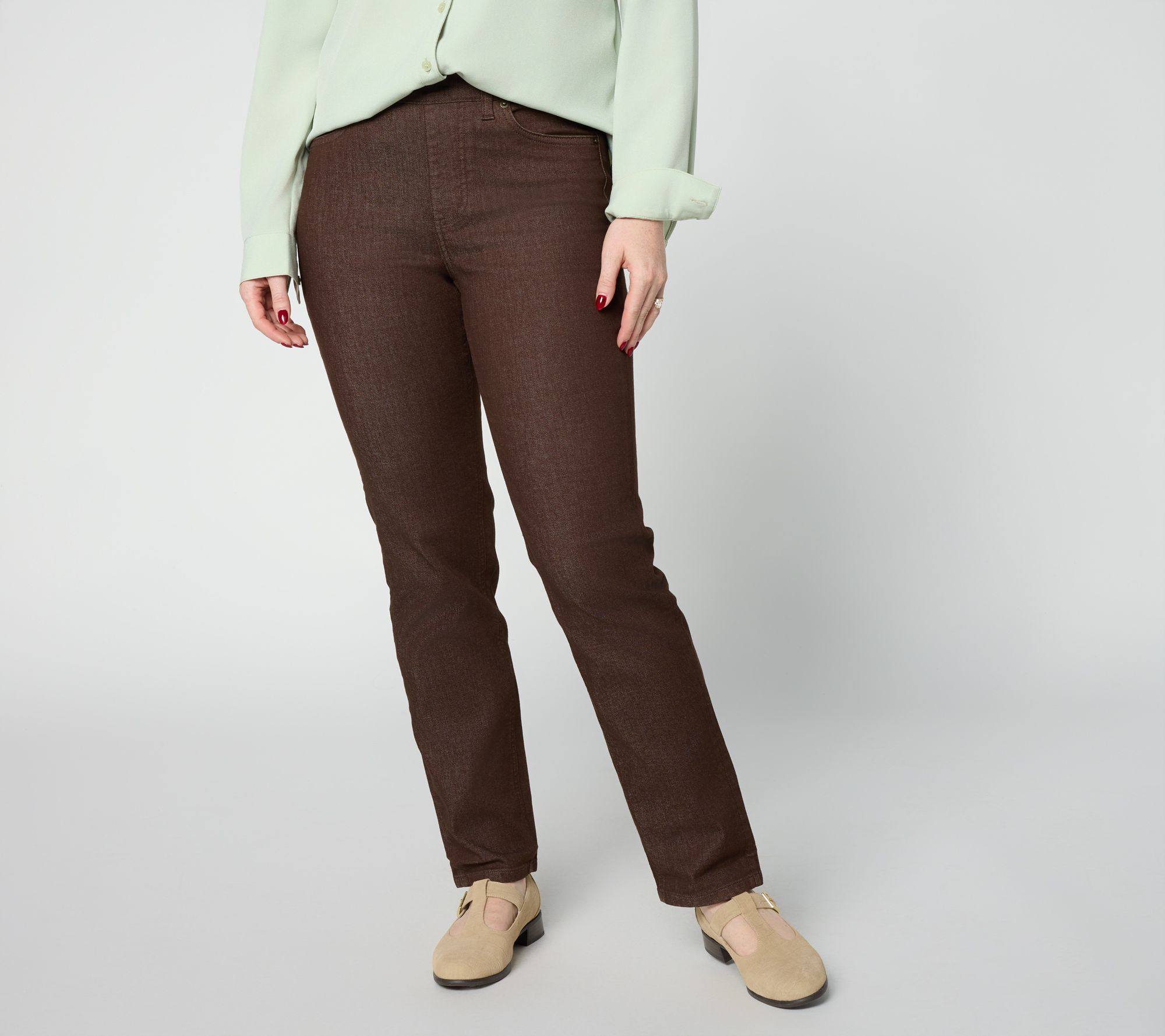 Denim & Co. Regular So Soft Denim Straight Leg Colored Jeans