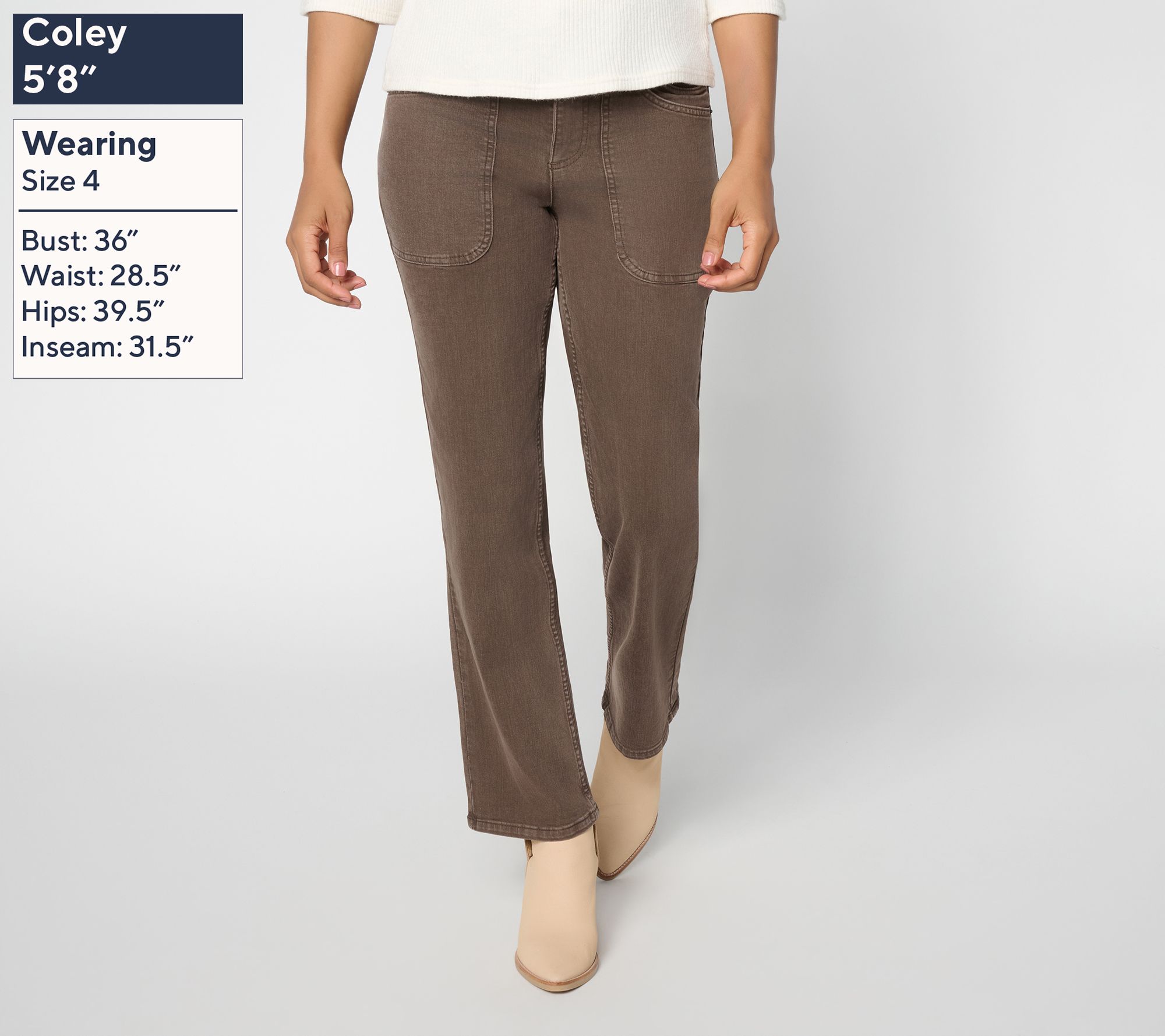 Me by Jennie Garth Reg Repreve Double Patch Pkt Jeans- Color | QVC