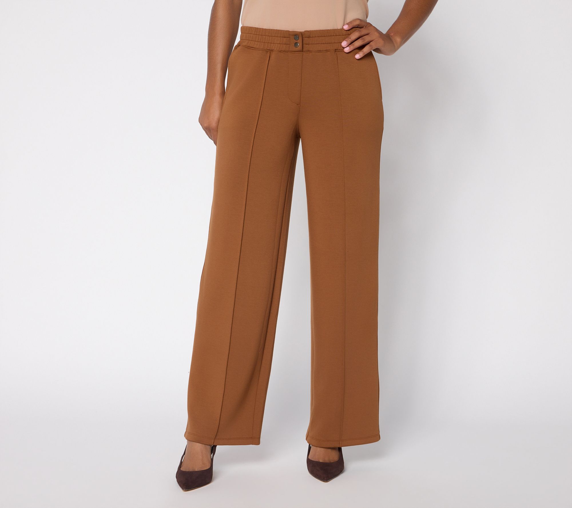  Susan Graver Weekend Regular Serene Knit Wide Leg Pants