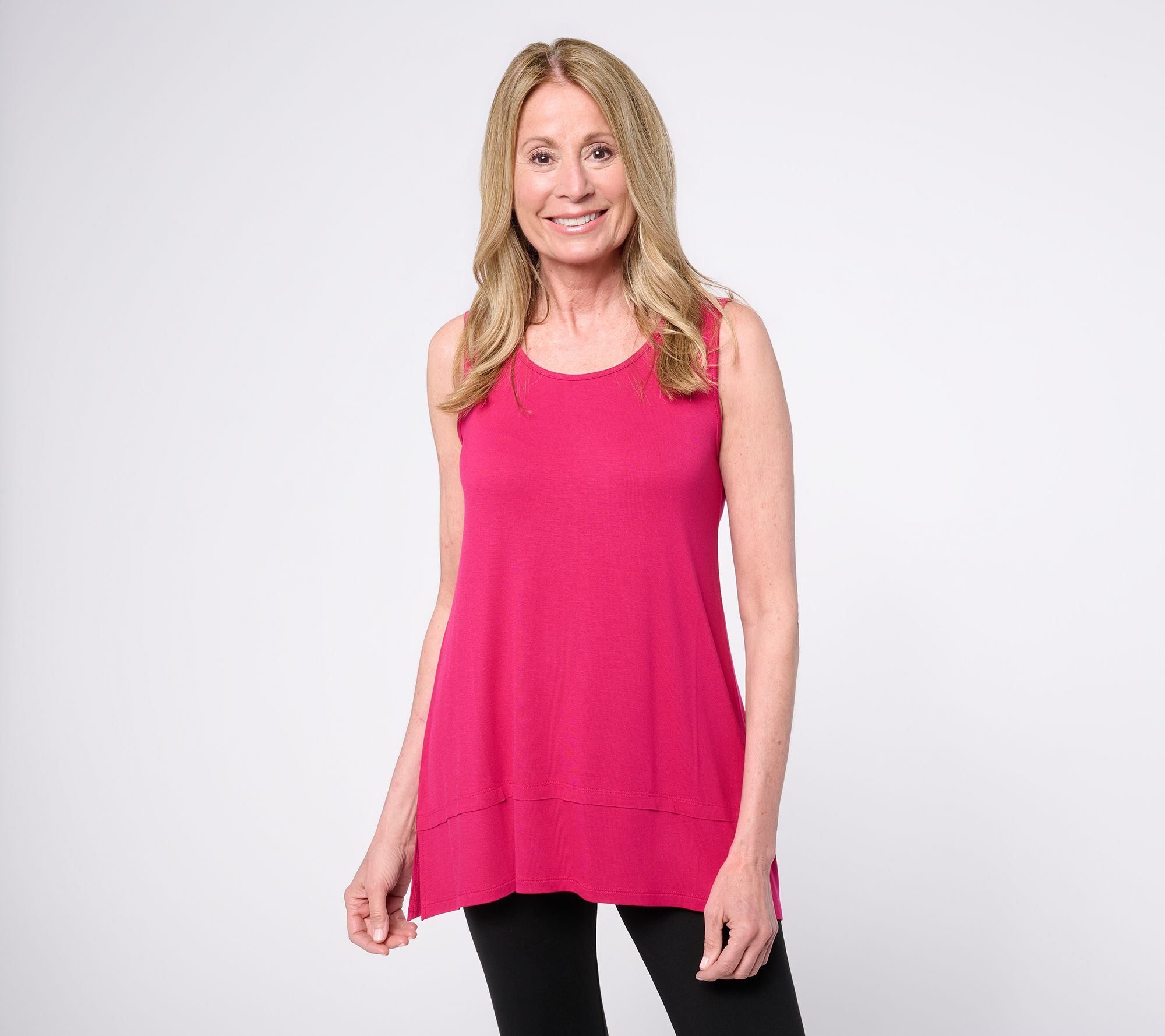 "As Is" LOGO Layers by Lori Goldstein Scoop Neck Tank w/ Banded Hem