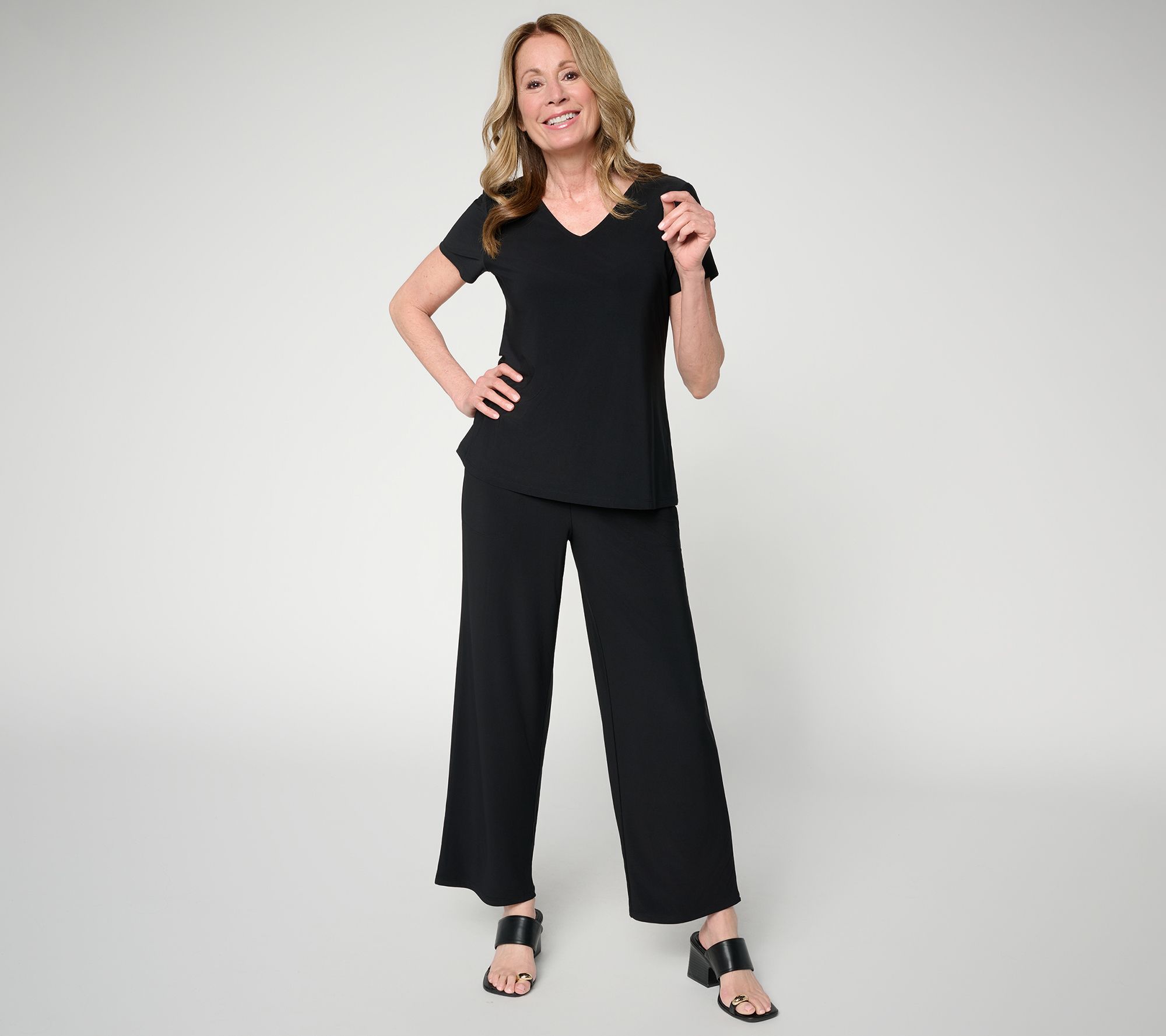 "As Is" Women with Control Reg Como Jersey Top and Pant Set