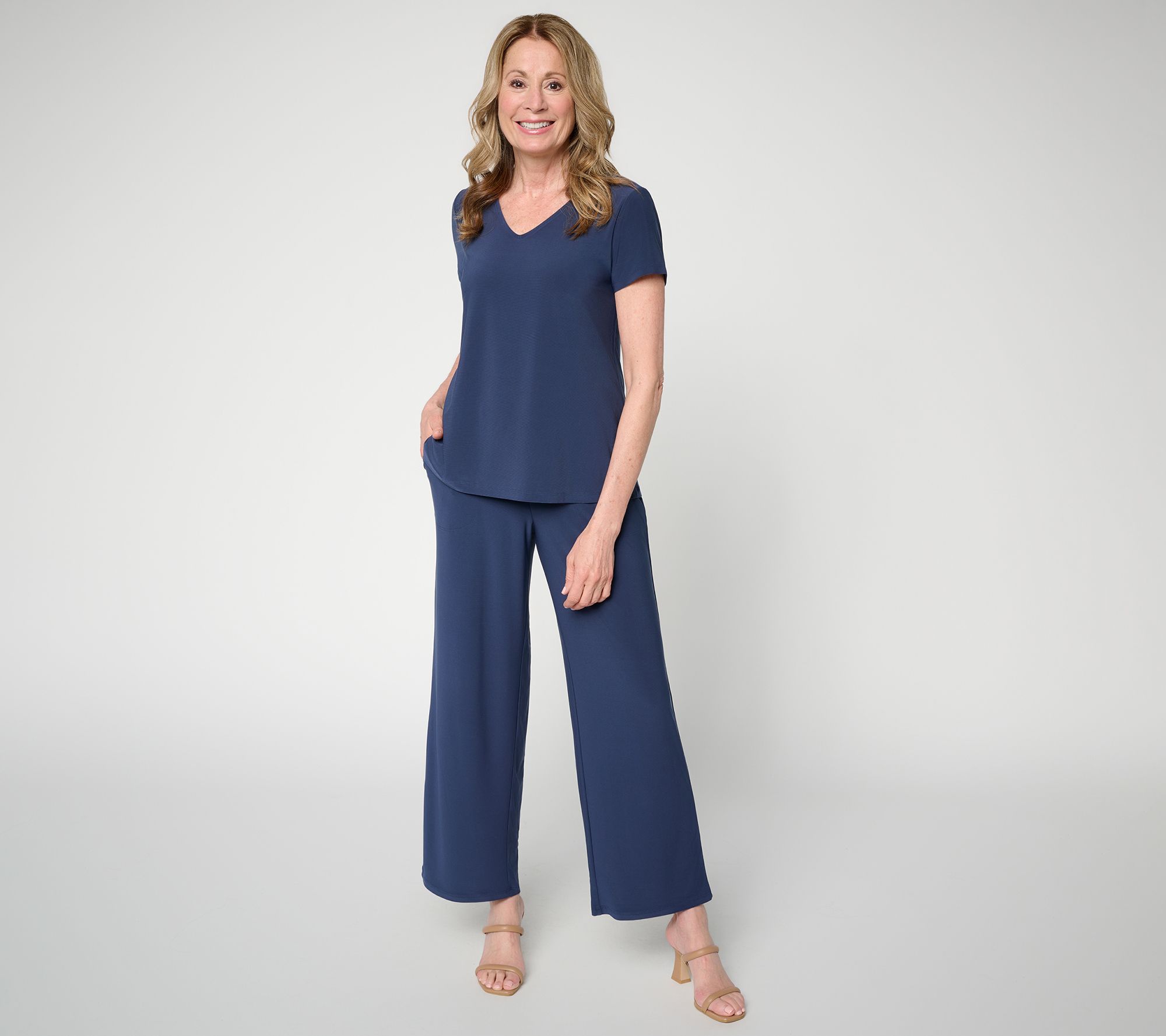 "As Is" Women with Control Reg Como Jersey Top and Pant Set