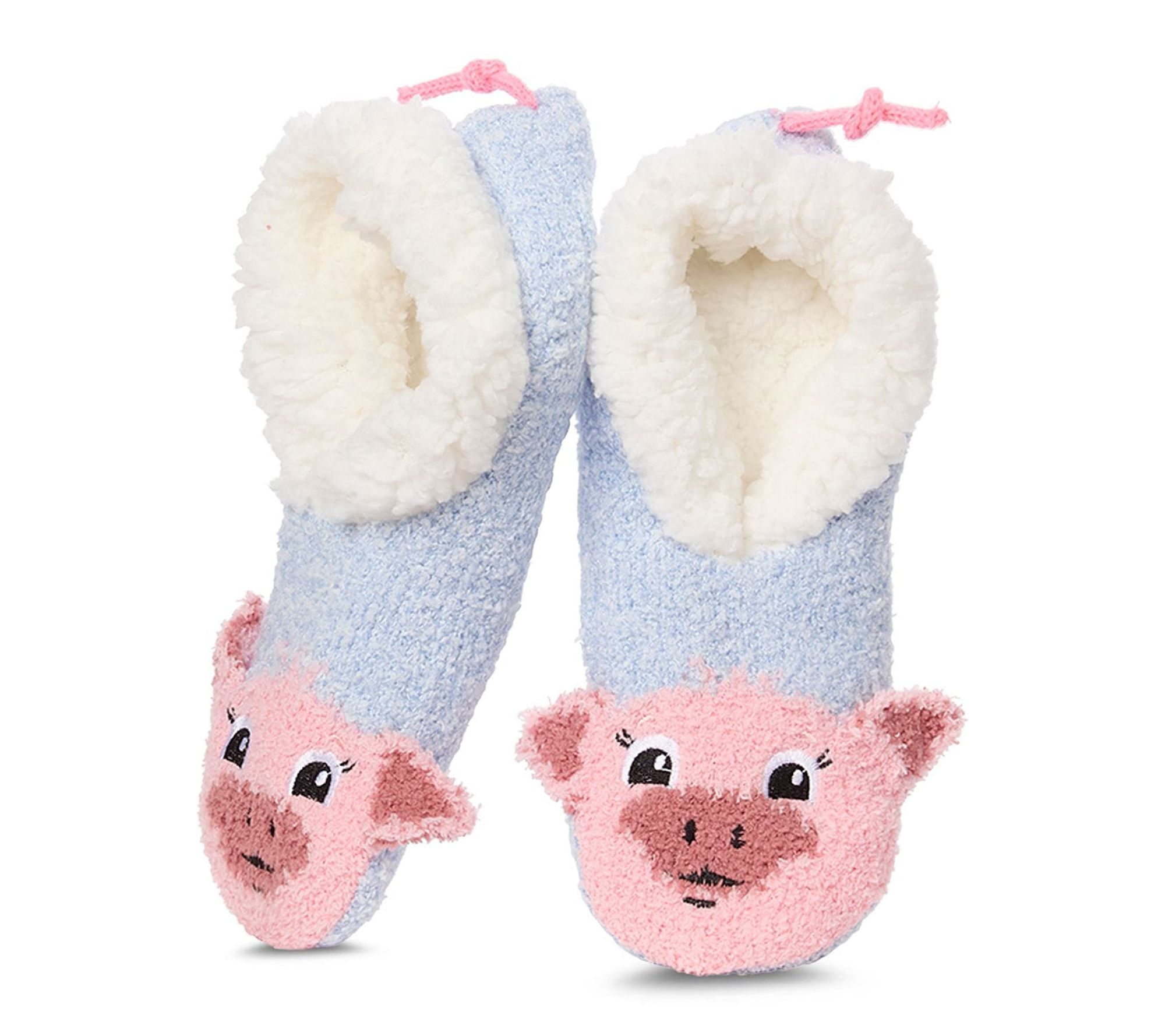 Memoi Pig Embellished Plush Lined Slippers