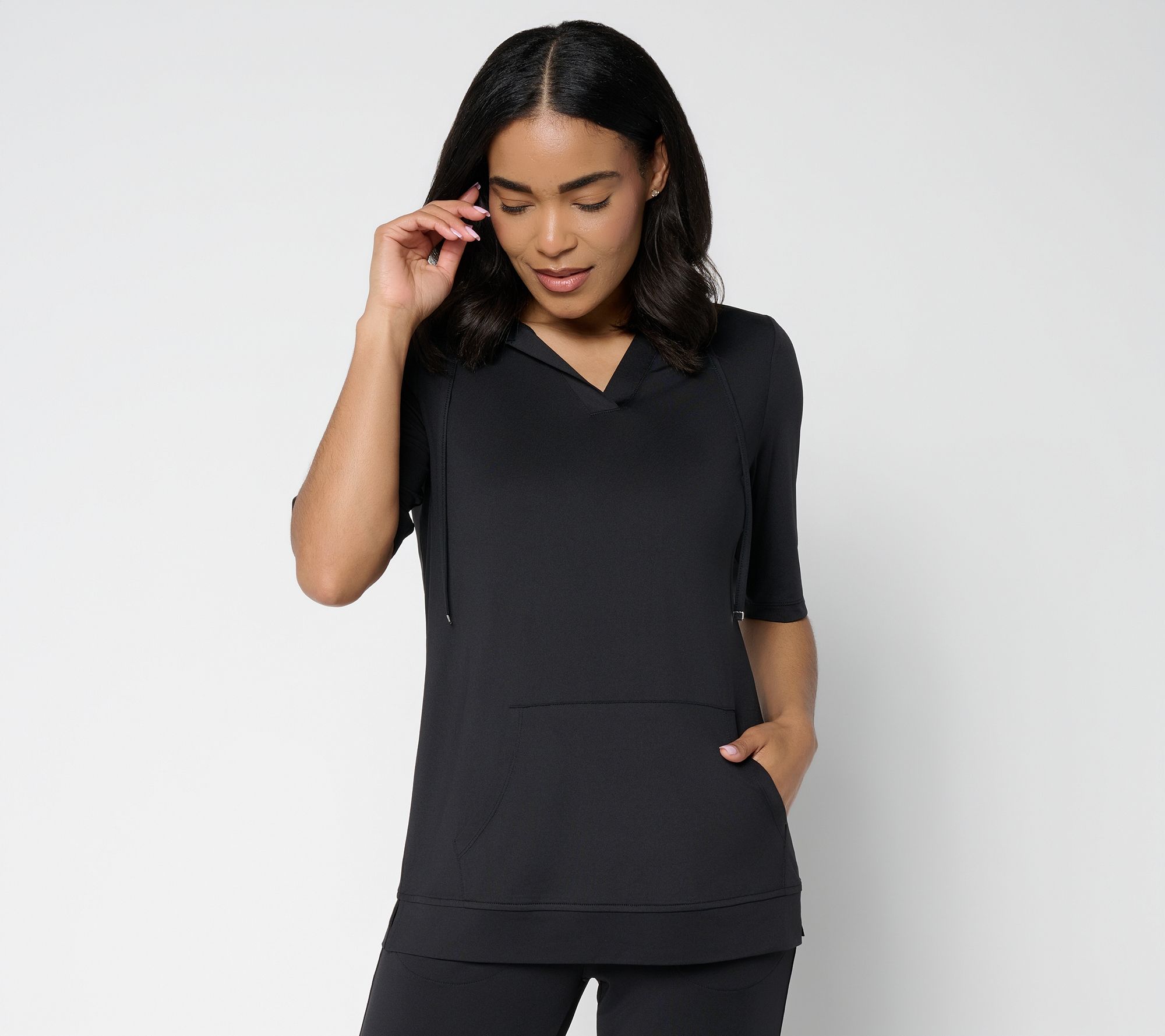 "As Is" Denim & Co. Active Cool to The Touch Elbow Sleeve Pullover