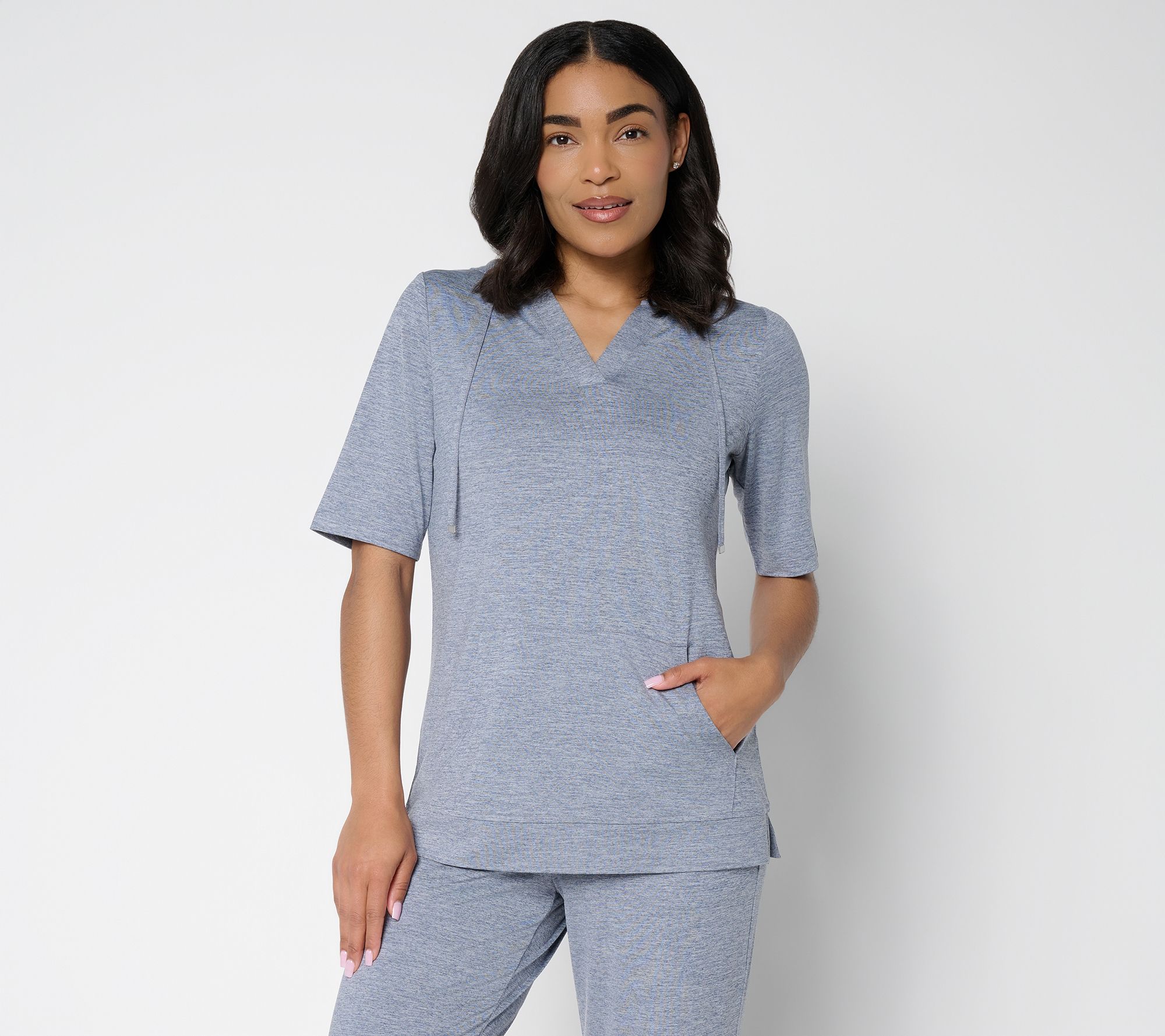 "As Is" Denim & Co. Active Cool to The Touch Elbow Sleeve Pullover