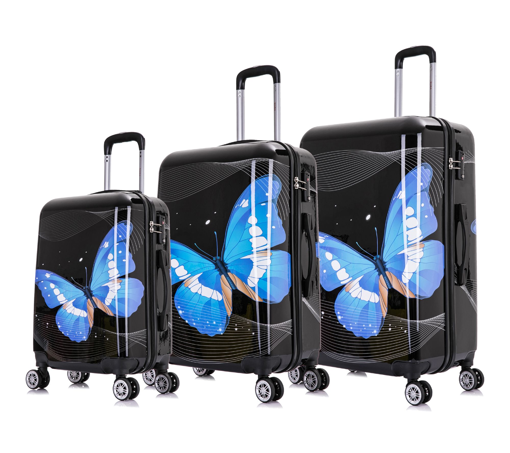 InUSA PRINTS Lightweight Hardside Spinner 3 Piece Set