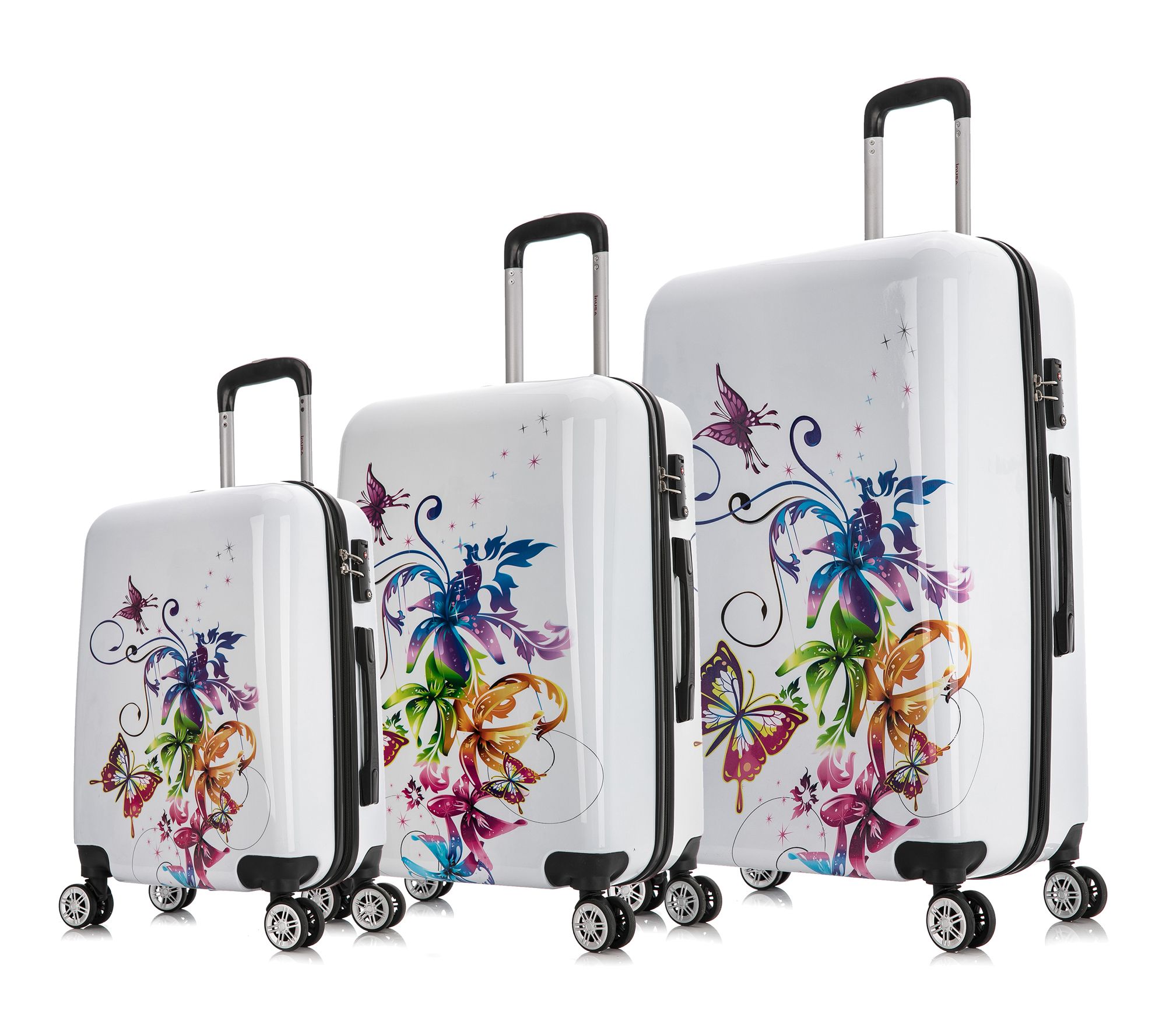 InUSA PRINTS Lightweight Hardside Spinner 3 Piece Set
