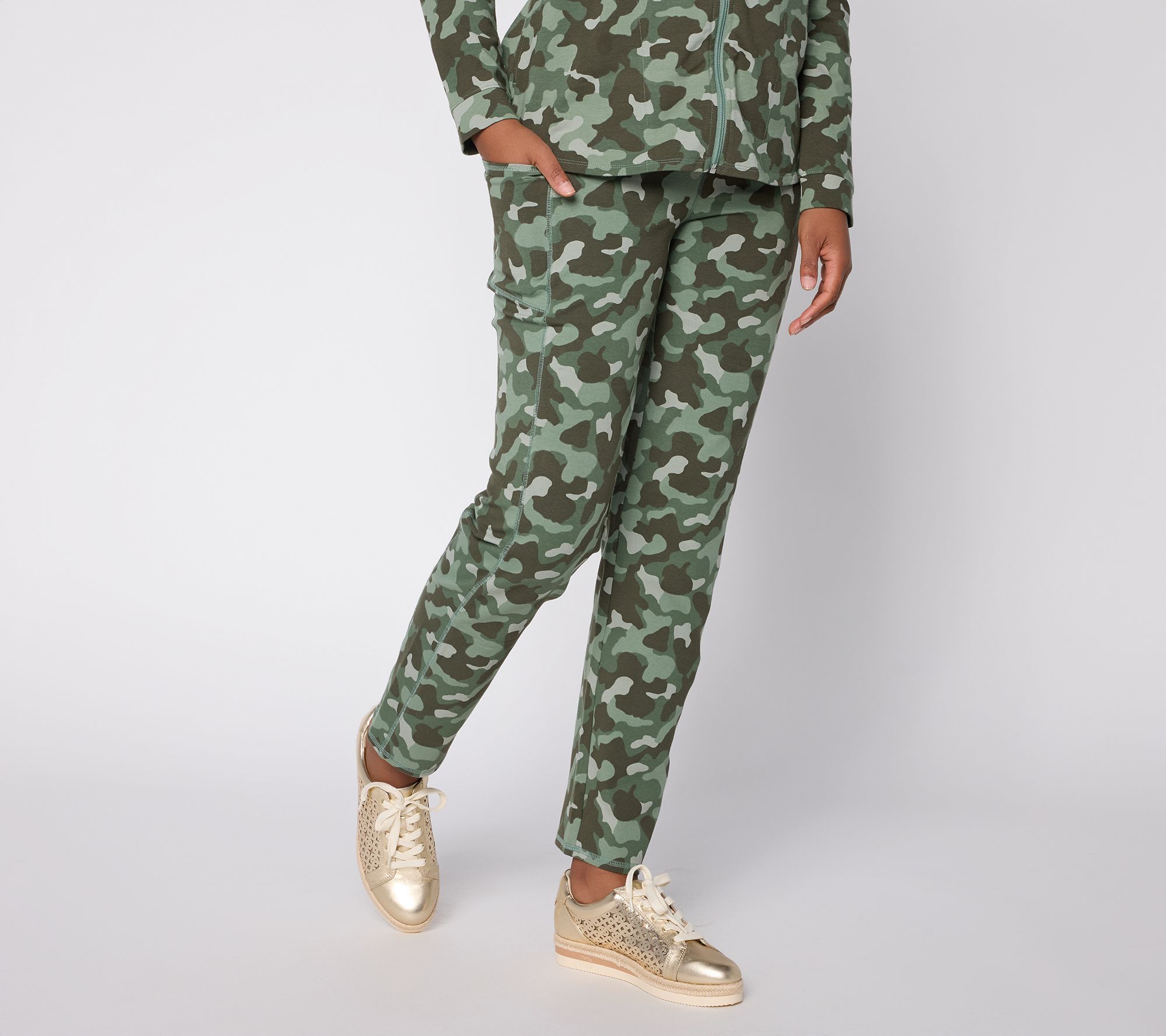 "As Is" Denim & Co. Active Tall Duo Stretch Straight Leg Pants