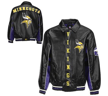 NFL Minnesota Vikings Faux Leather Jacket - QVC.com