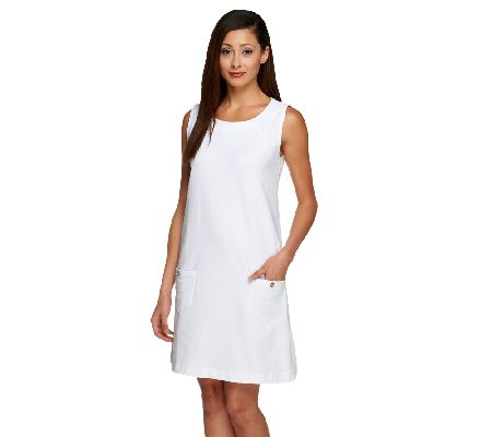 Susan Graver Weekend French Terry Dress with Front Pockets - QVC.com