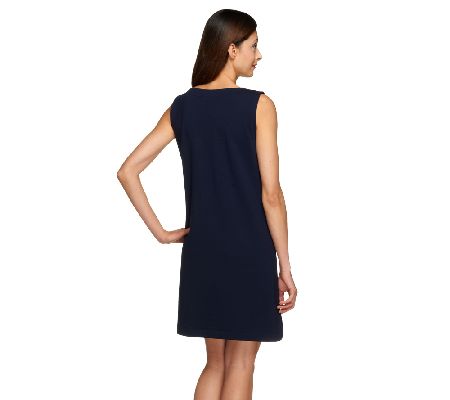 Susan Graver Weekend French Terry Dress with Front Pockets - QVC.com