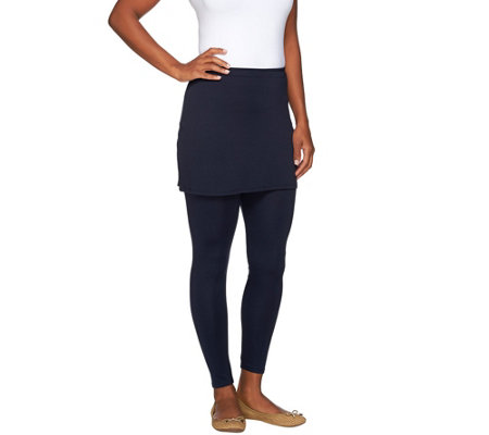 Legacy Ankle Length Ponte Knit Skirted Leggings - Page 1 — QVC.com