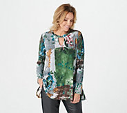 Attitudes by Renee Long Sleeve Swing Top with K - A298647