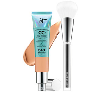 IT Cosmetics Full Coverage Oil-Free Matte CC Cream SPF 40 with Luxe Brush - A311447