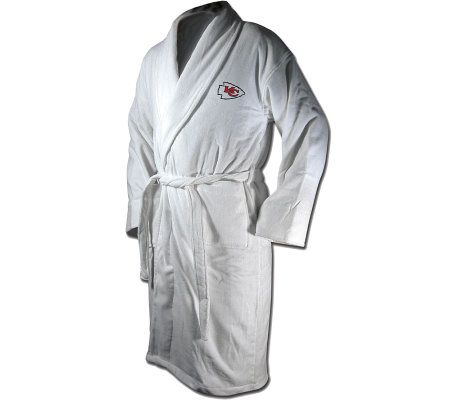 logo-embroidered bathrobe in black