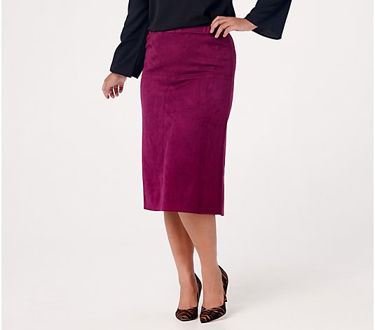 Linea by Louis Dell'Olio Faux Suede Pull On Riding Skirt