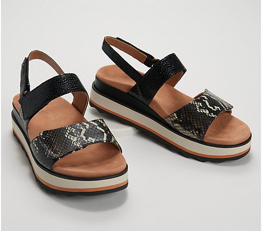 Vionic Leather Adjustable Platform Sandals - Brielle