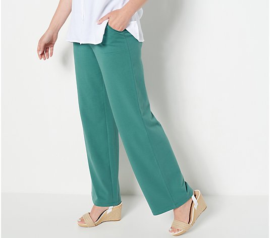 Denim & Co. Active French Terry Pull-On Wide-Leg Pants
