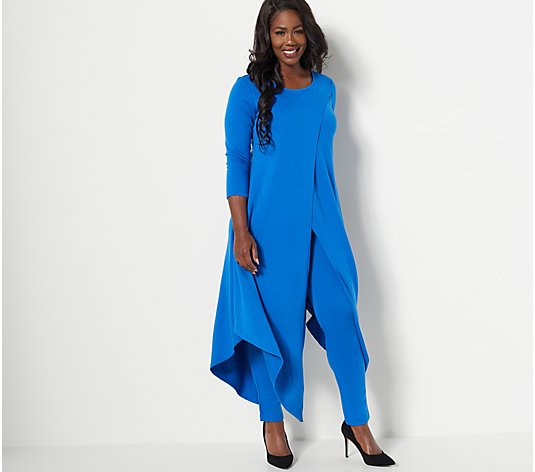 Attitudes by Renee Regular Split Front Tunic and Pants Set