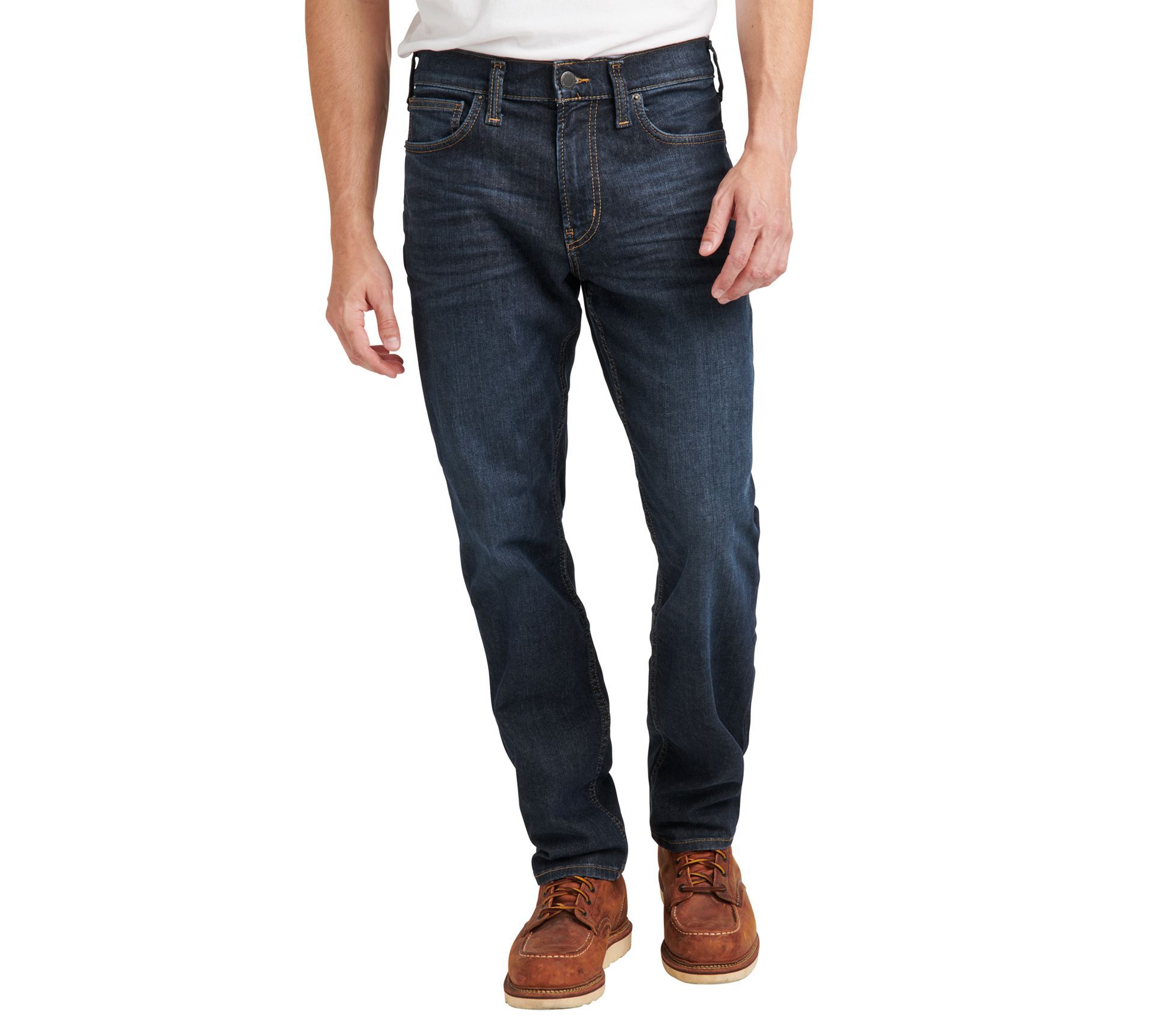 Silver Jeans Co. The Athletic Tapered Leg Jeans-AUM403 - QVC.com