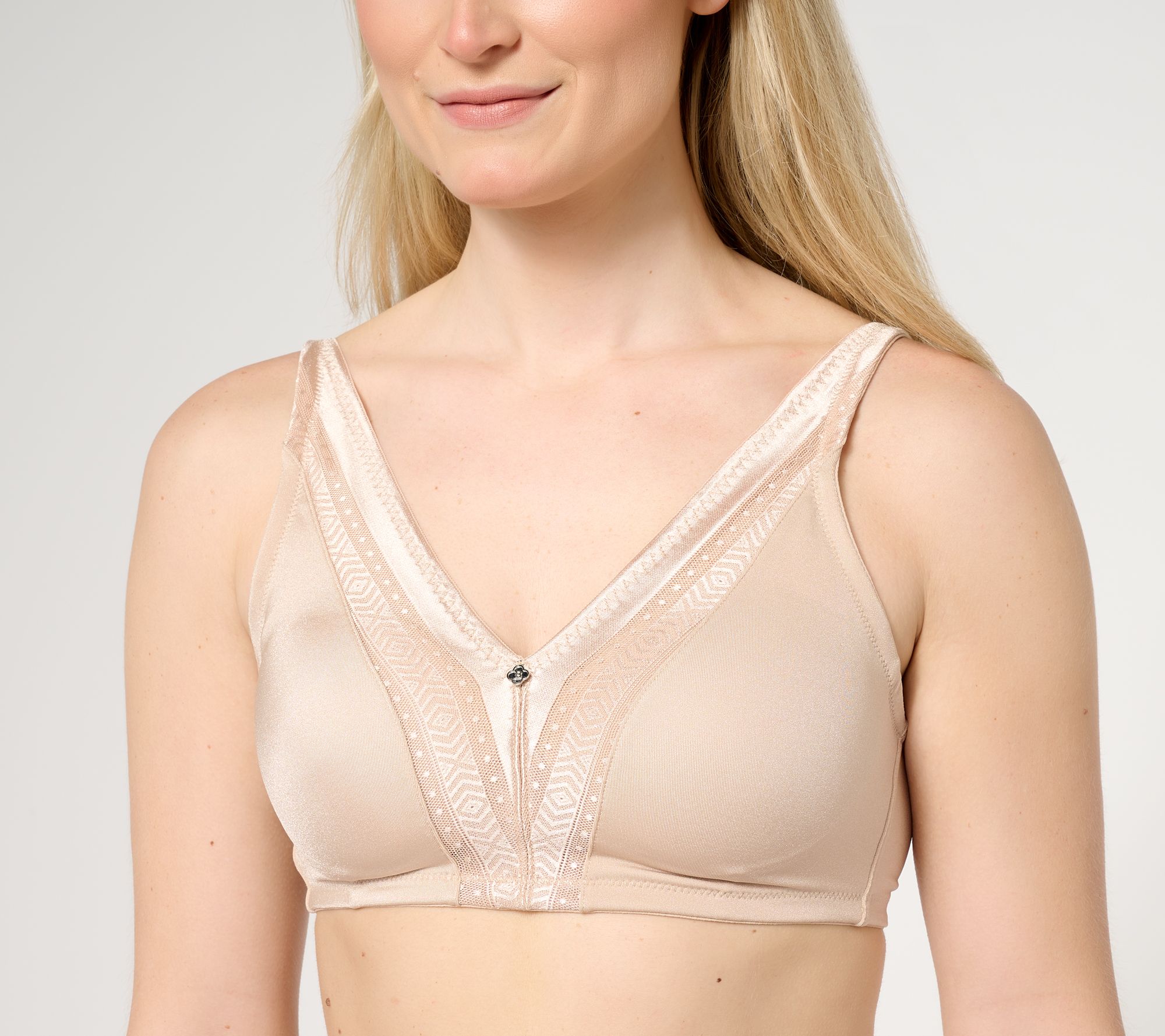 Breezies Lace Overlay Contour Wirefree Bra