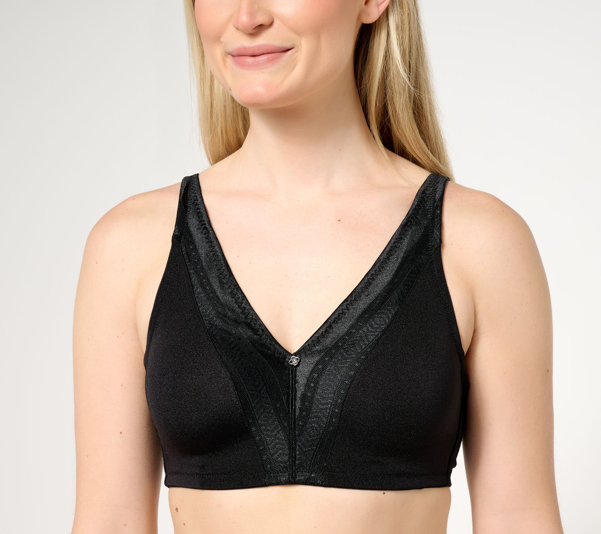 Breezies Set of 2 Applique Seamless Underwired Bras in Black/P - QVC UK