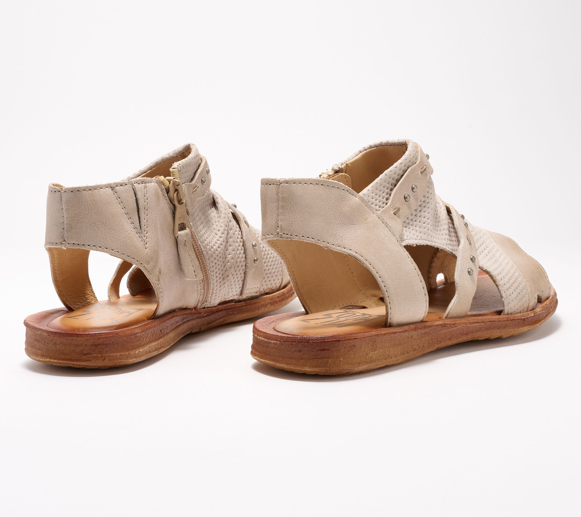 Miz Mooz Width Leather Side-Zip Sandal Sandals- Francy - QVC.com