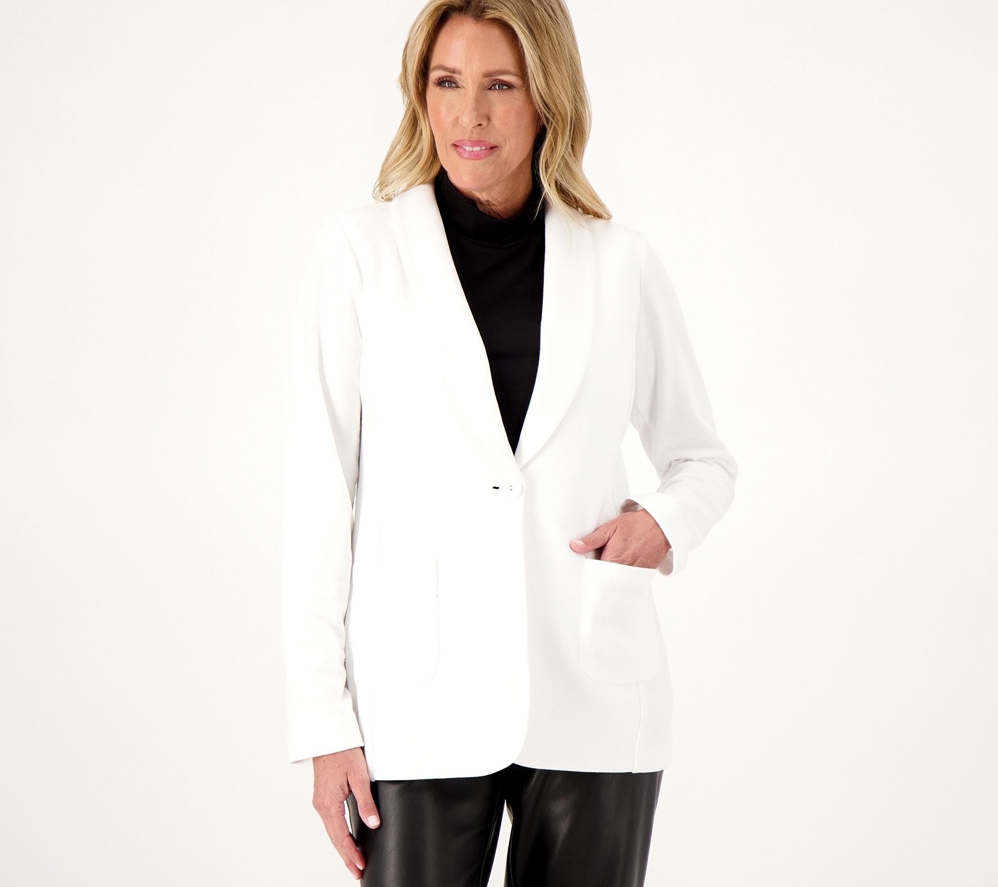 "As Is" Susan Graver Weekend Petite Marina Knit Blazer