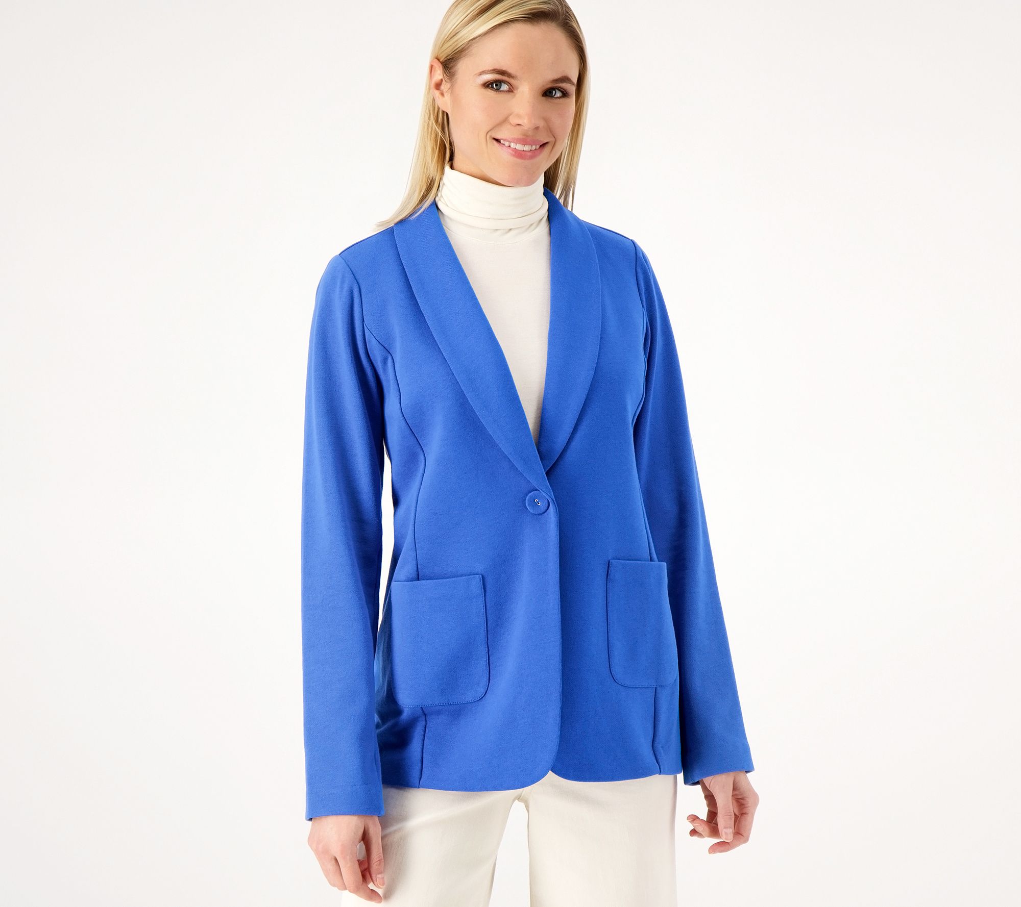 "As Is" Susan Graver Weekend Petite Marina Knit Blazer