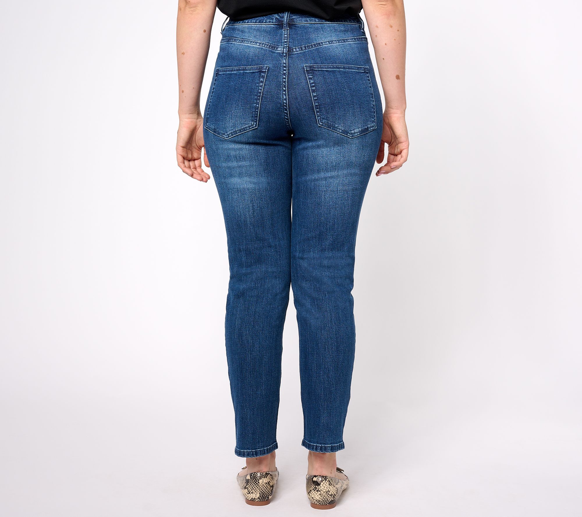 Girl With Curves Regular Straight Leg Jean w/Adj. Waist Detail - QVC.com