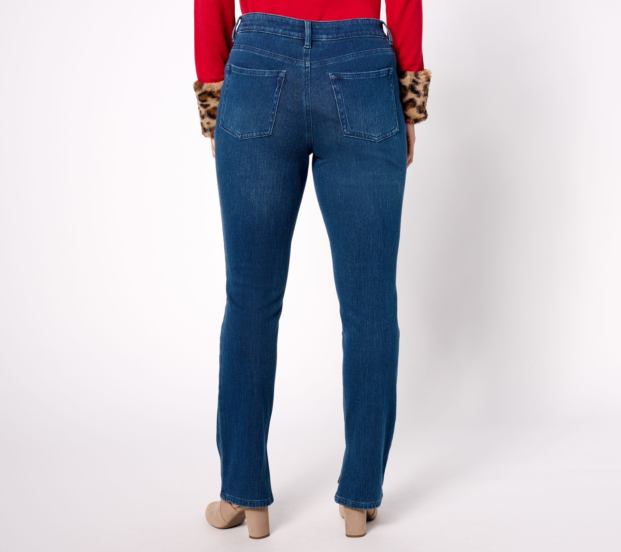 Plus Size High Rise Split Waist Relaxed Fit Jeans - Tall inseam