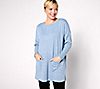 Denim & Co. Heavenly Jersey Petite Relaxed Fit Boatneck Tunic