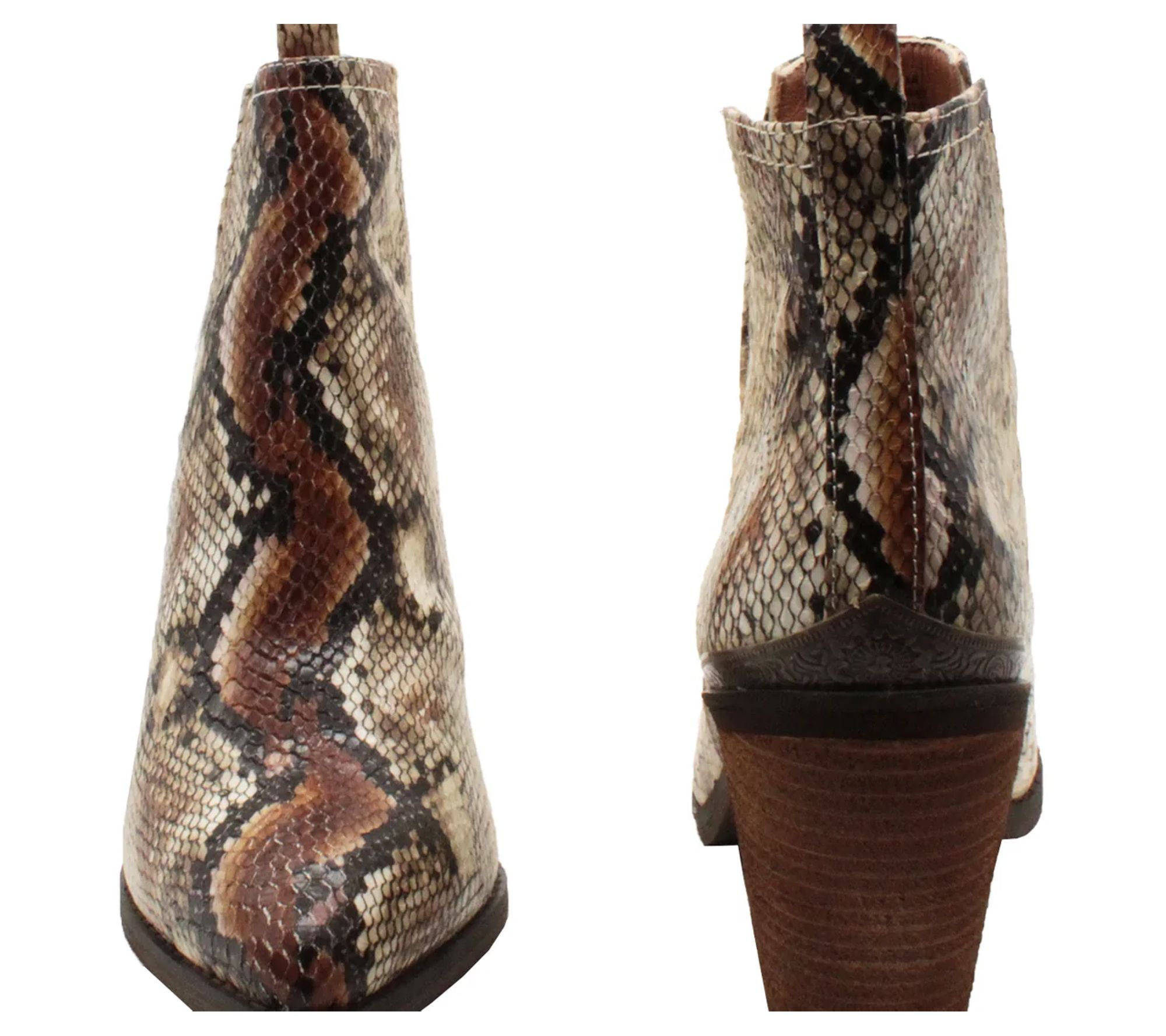 Volatile discount snakeskin booties