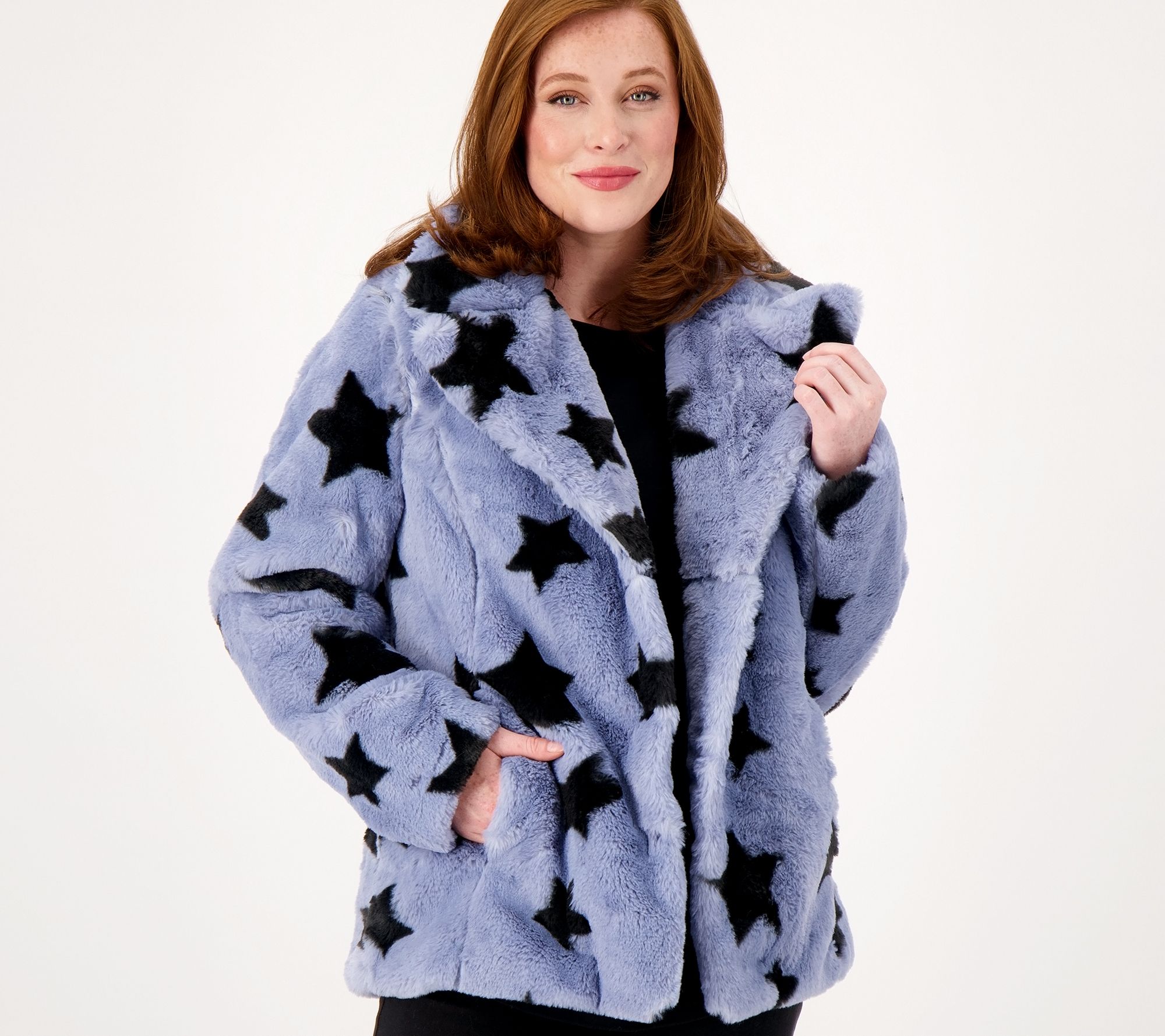 "As Is" Thread Collective Faux Bunny Star Coat