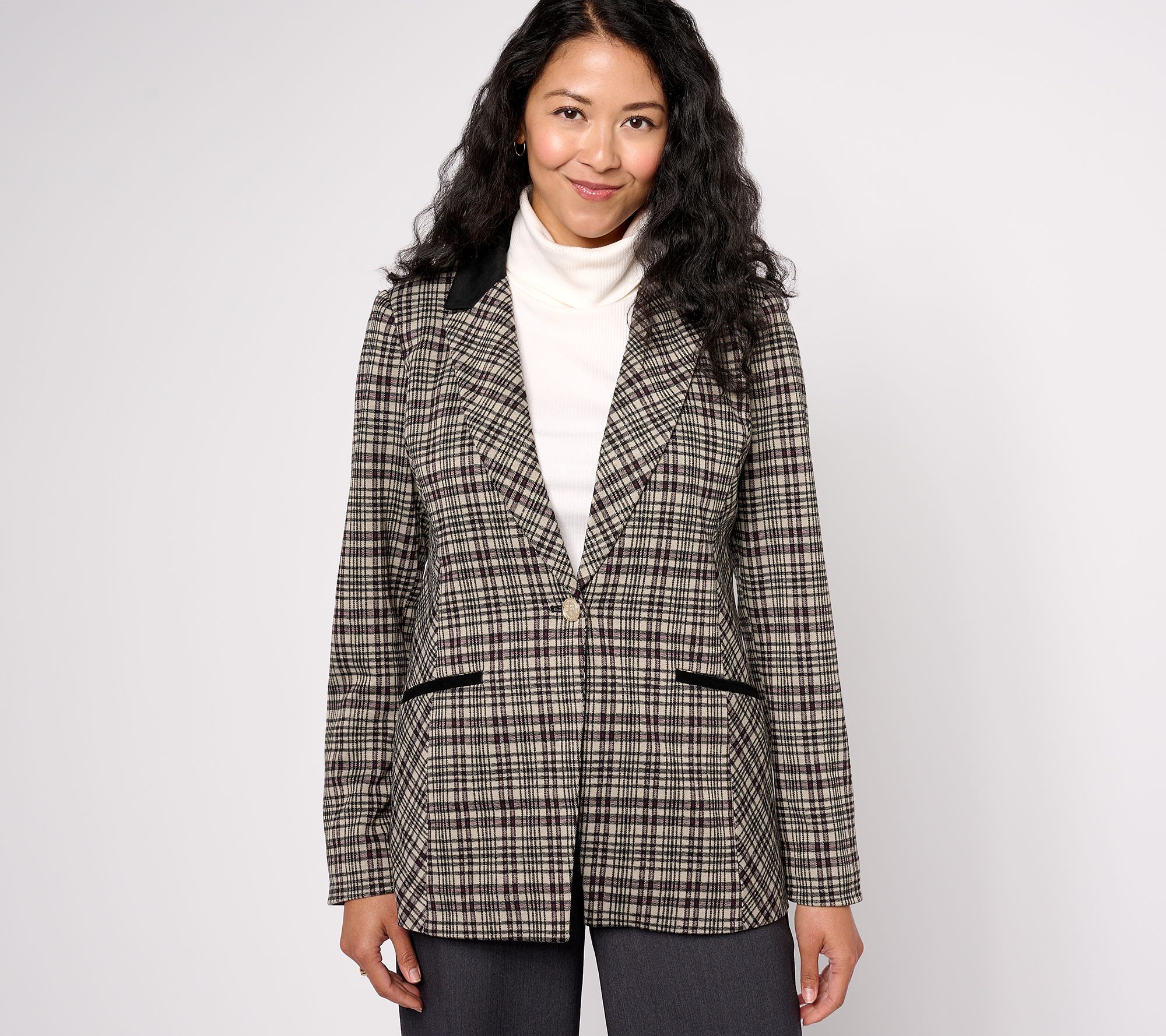 "As Is" Tailored by Susan Graver Pet Jacquard Knit Blazer
