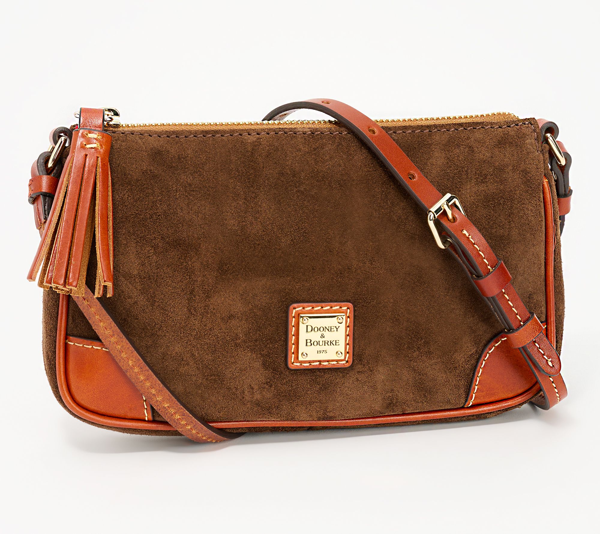 As Is Dooney Bourke Suede Slim Crossbody QVC