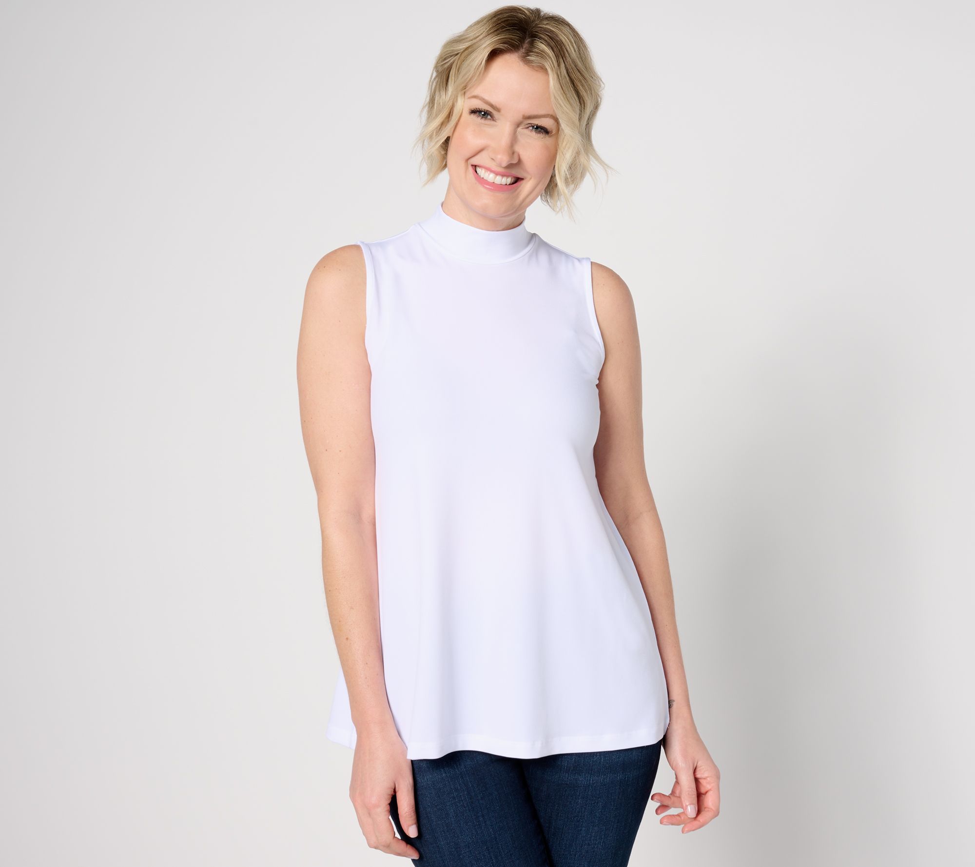 "As Is" Susan Graver Modern Essentials Liquid Knit A-Line Top