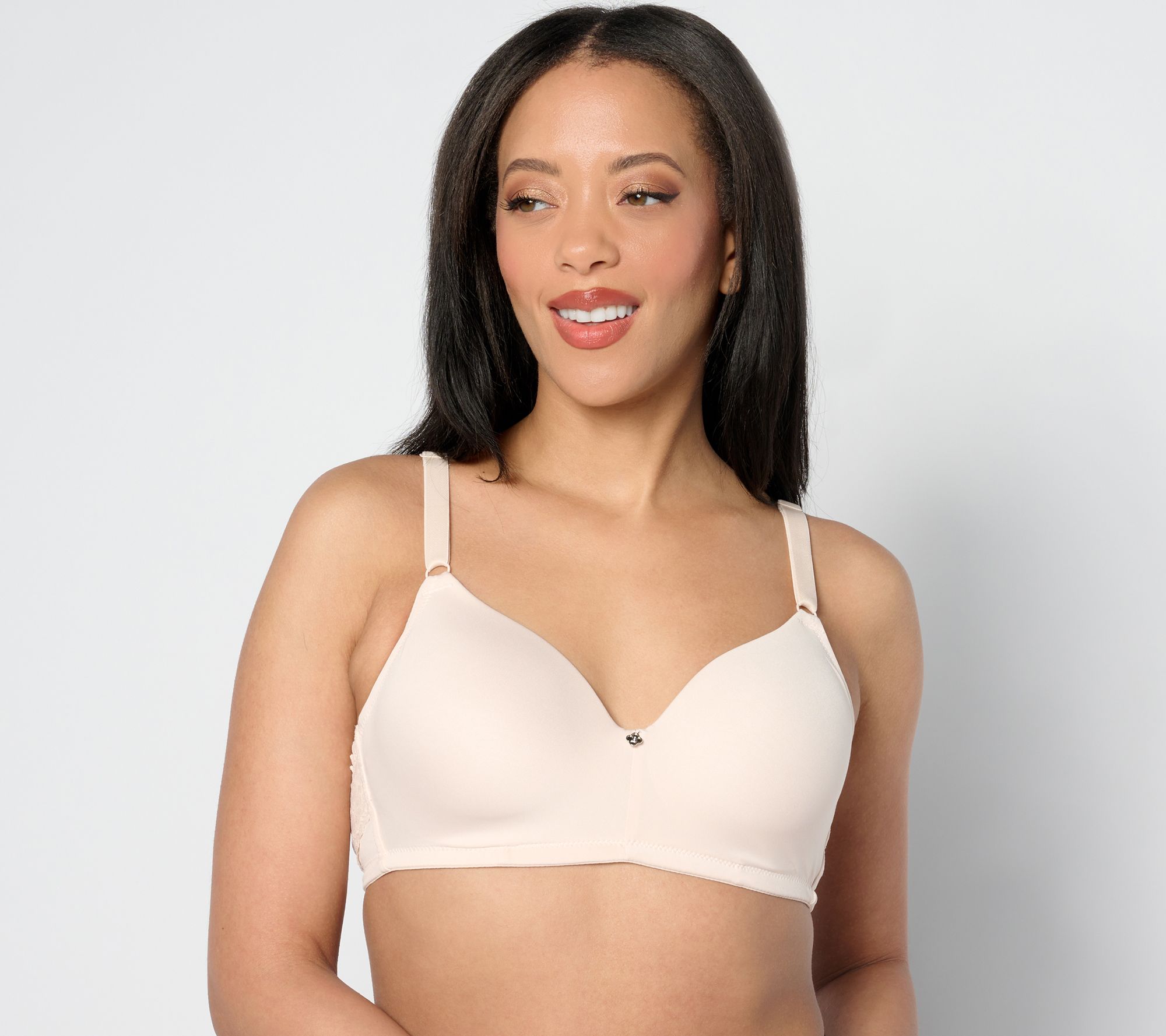 "As Is" Breezies Lace & Micro Wirefree T-Shirt Bra