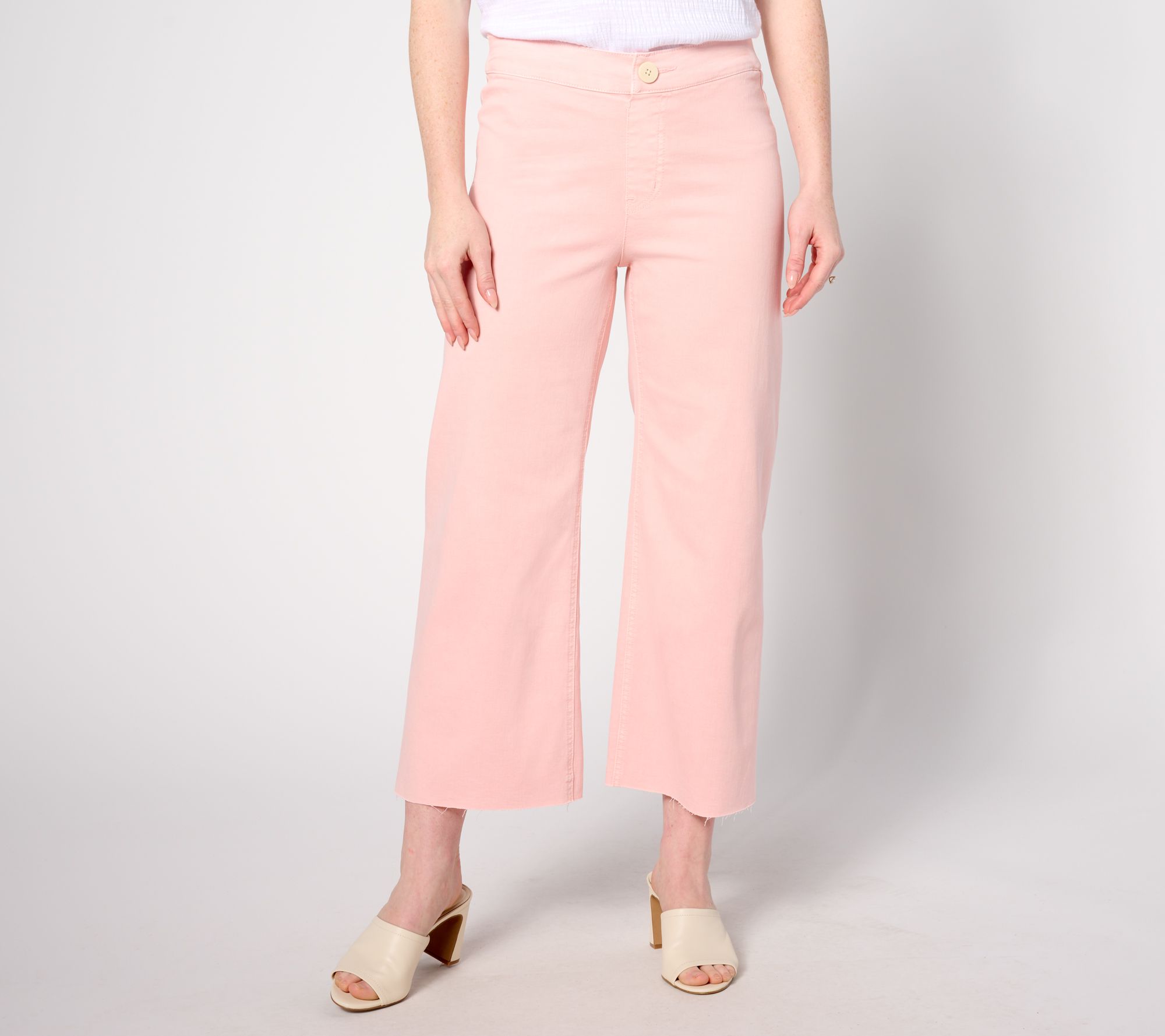 "As Is" Isaac Mizrahi Live! Petite True Denim Wide Leg Ankle Jeans